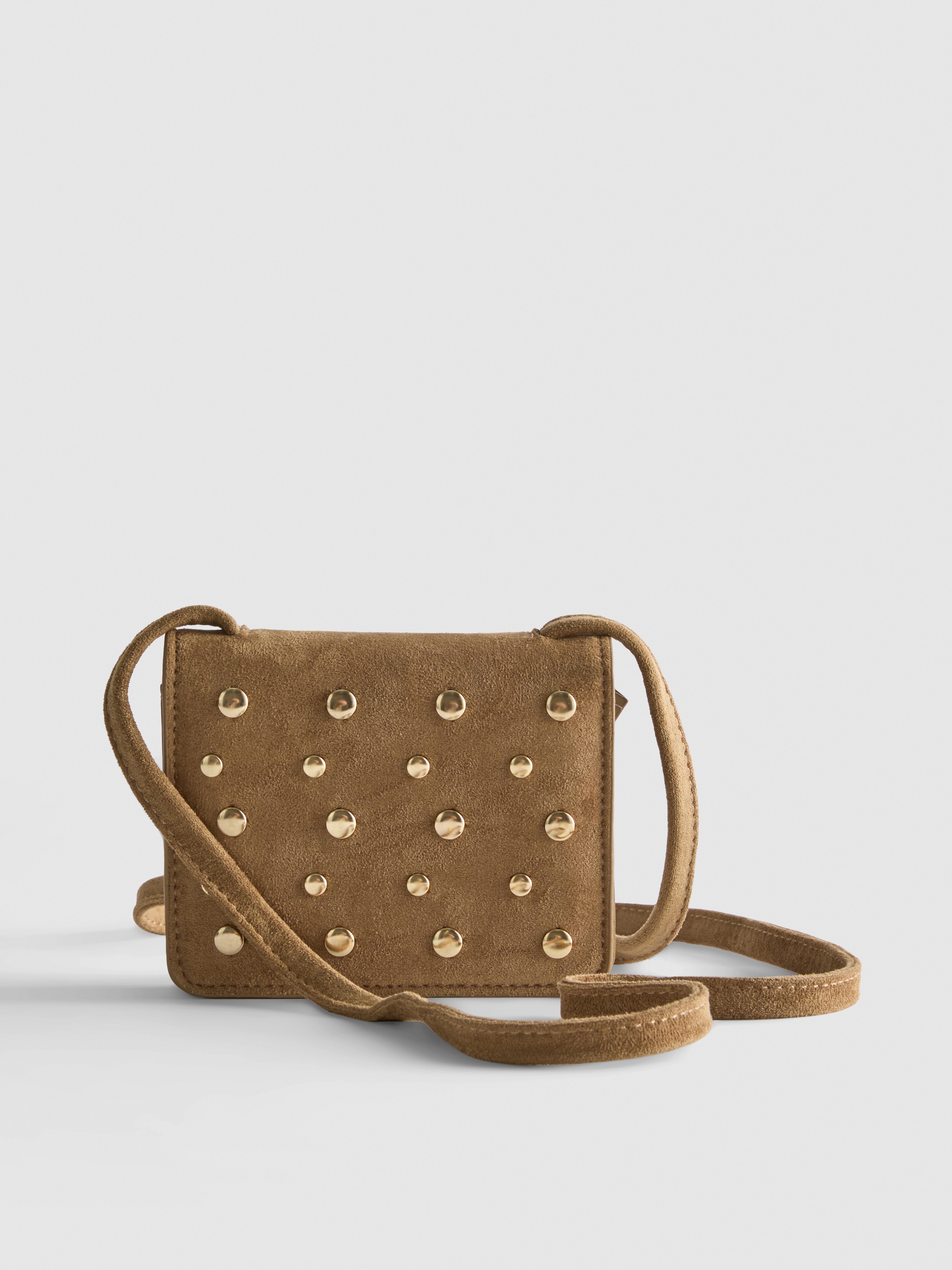 Sac à bandoulière clouté Fauve