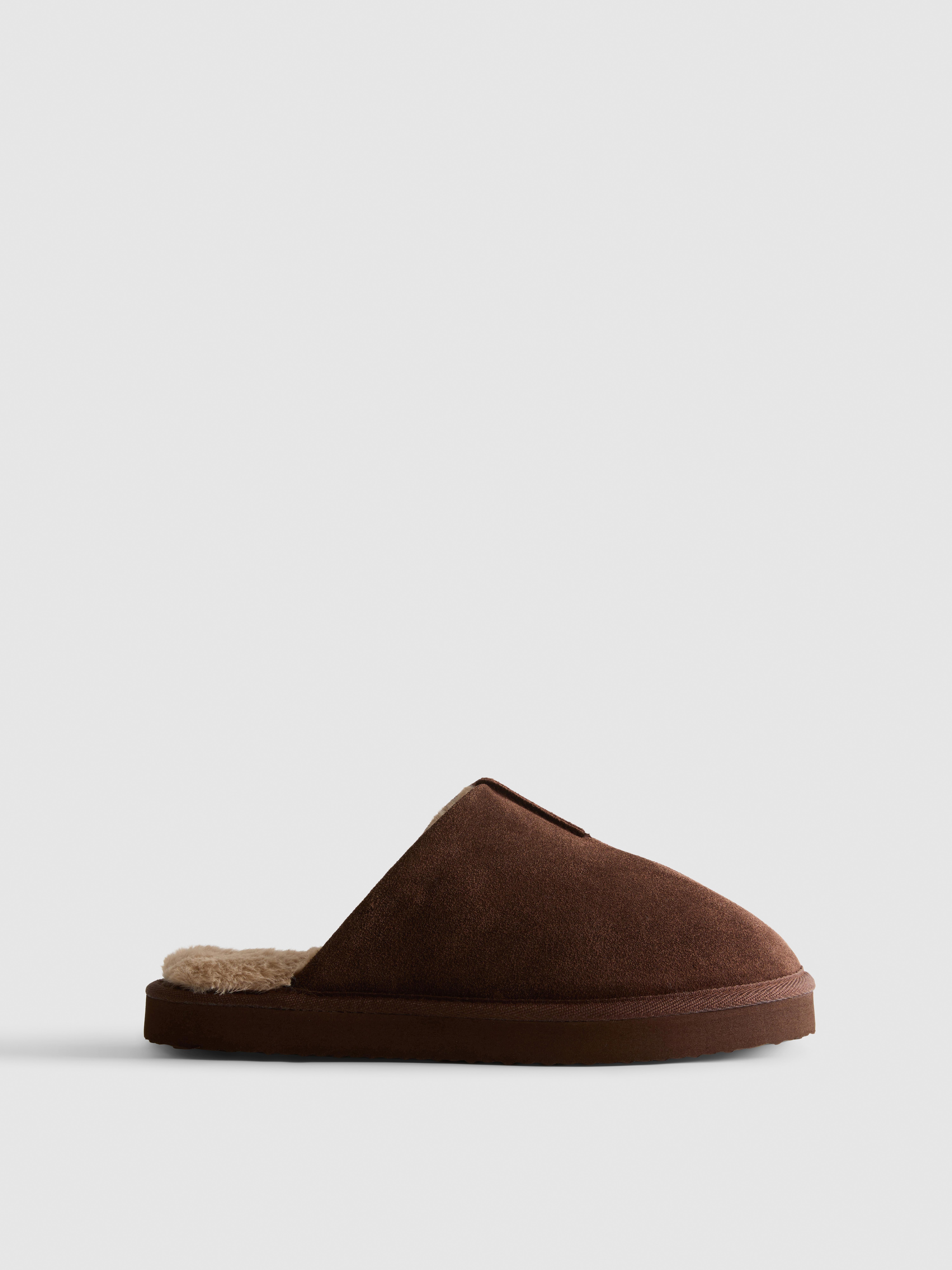 Suede Mule Slippers