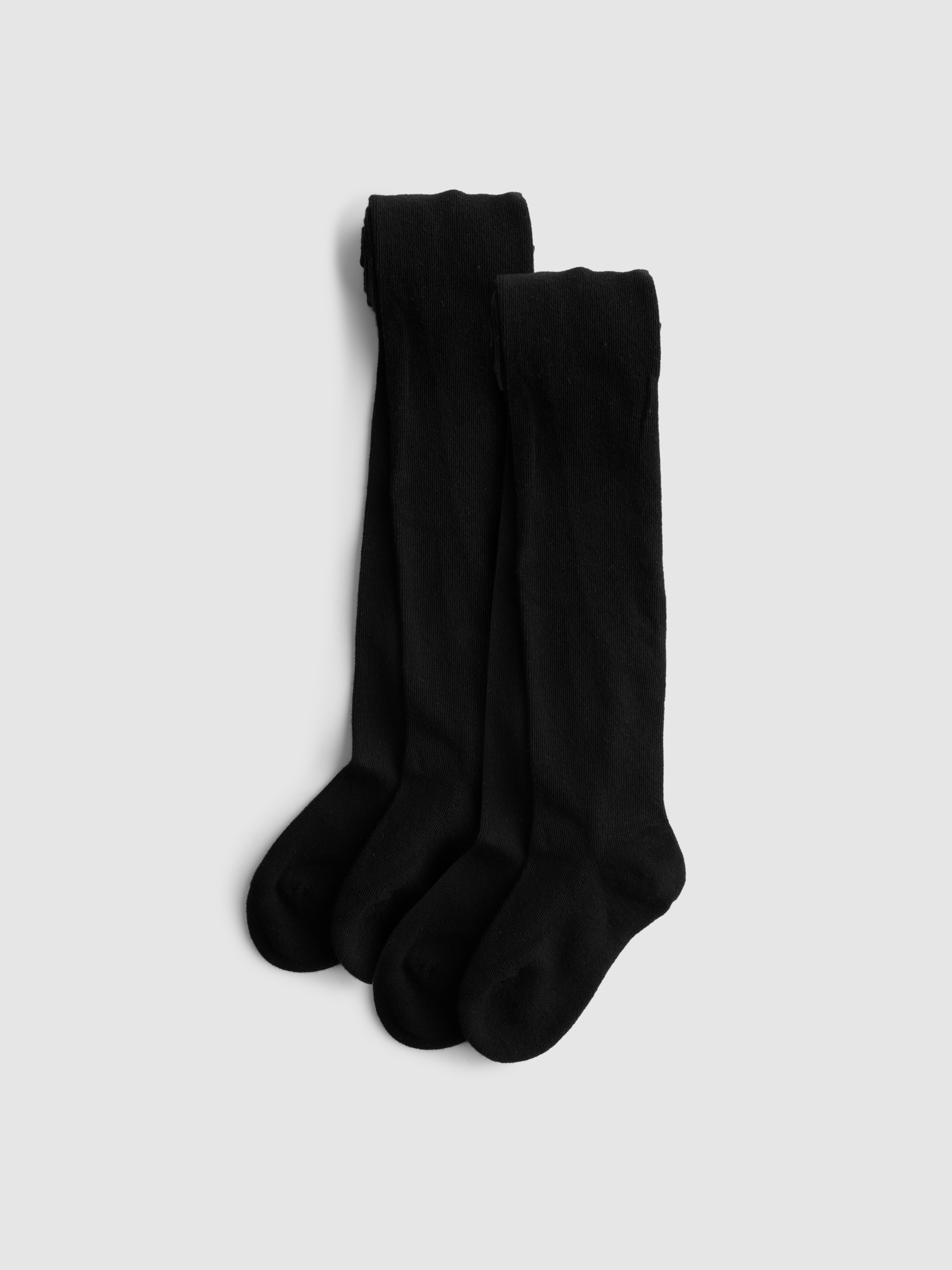 2pk Cotton Rich Seamless Tights