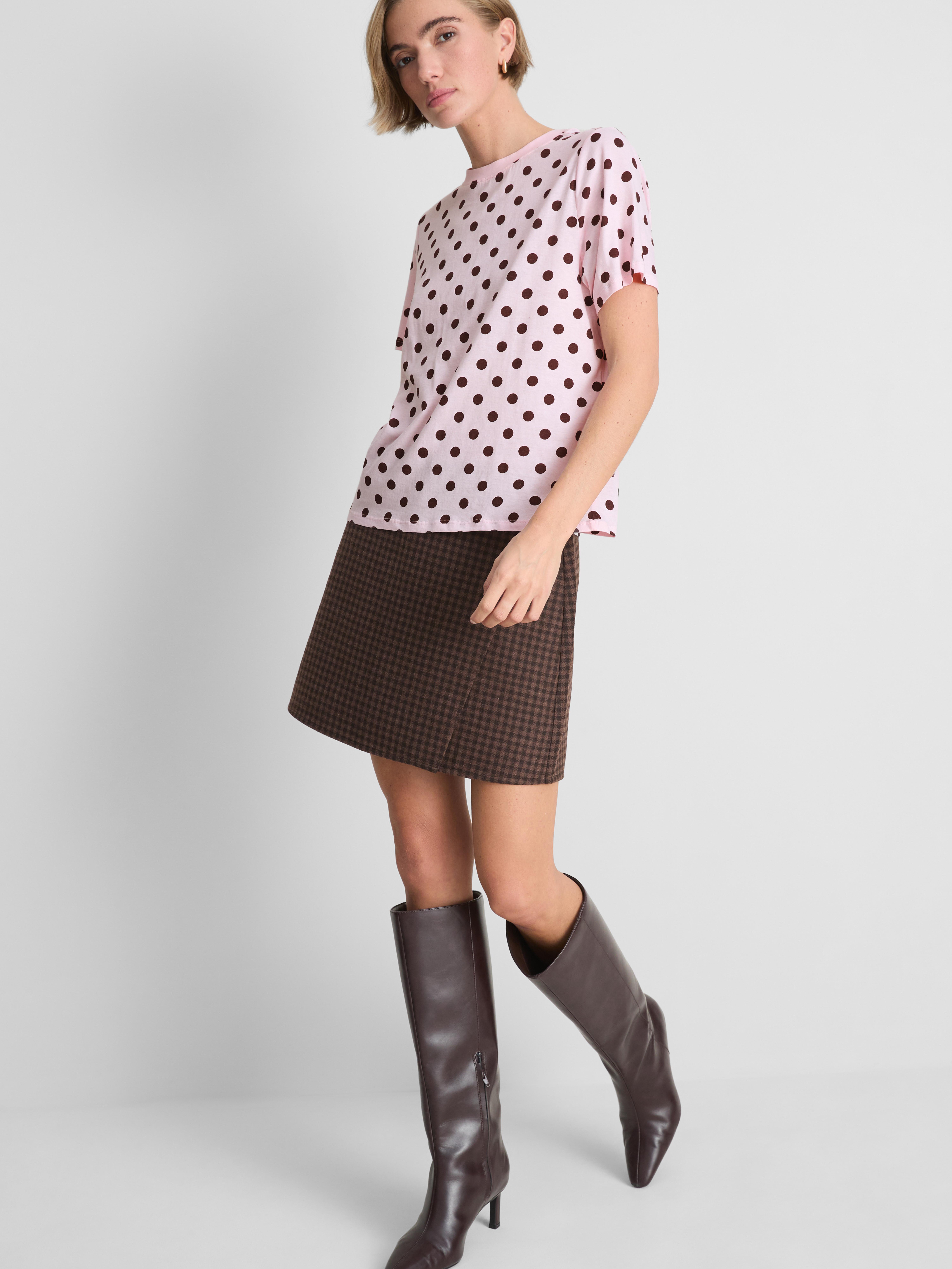 T-shirt van puur katoen met slangenprint Roze