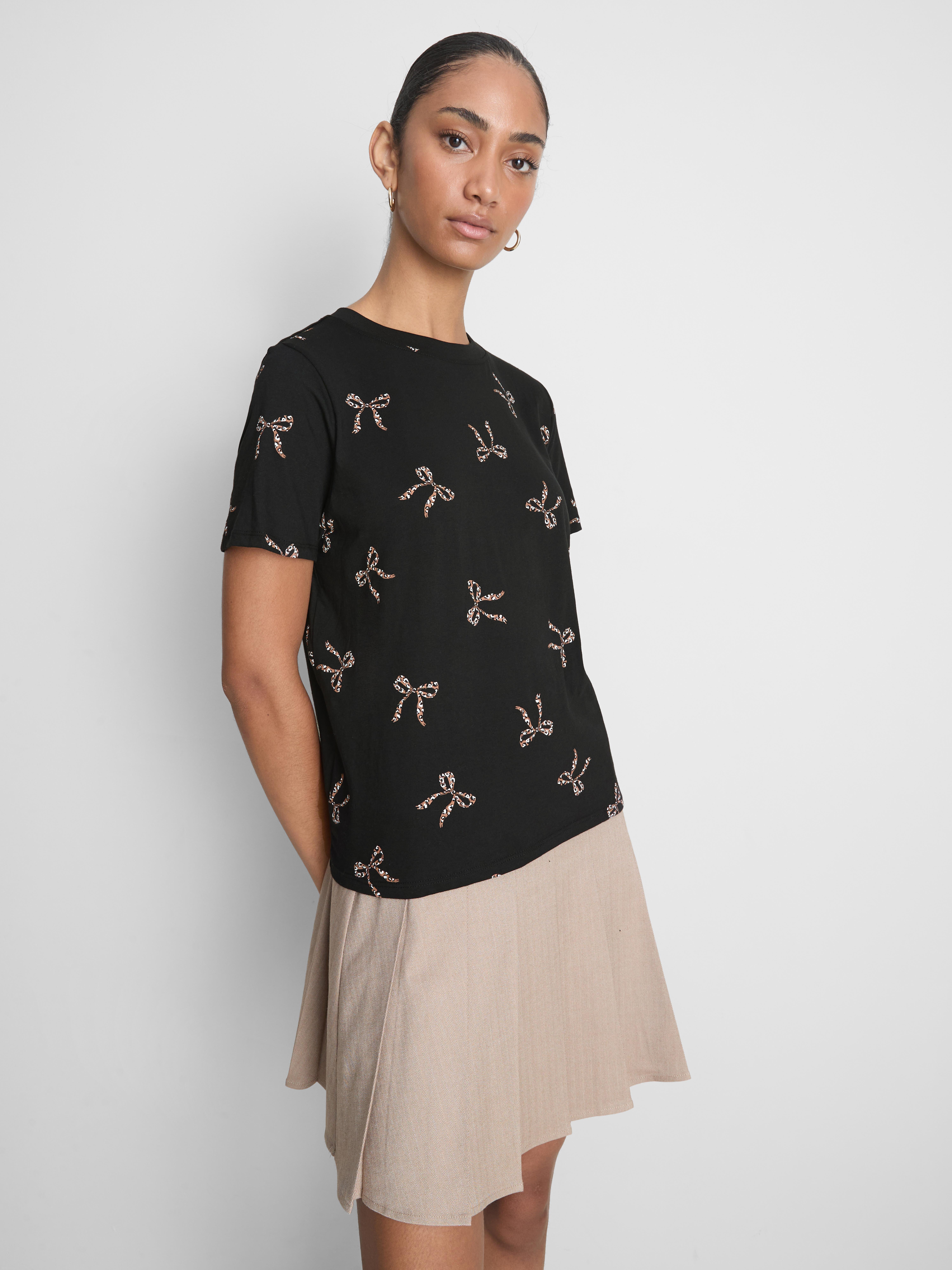 T-shirt van puur katoen met slangenprint