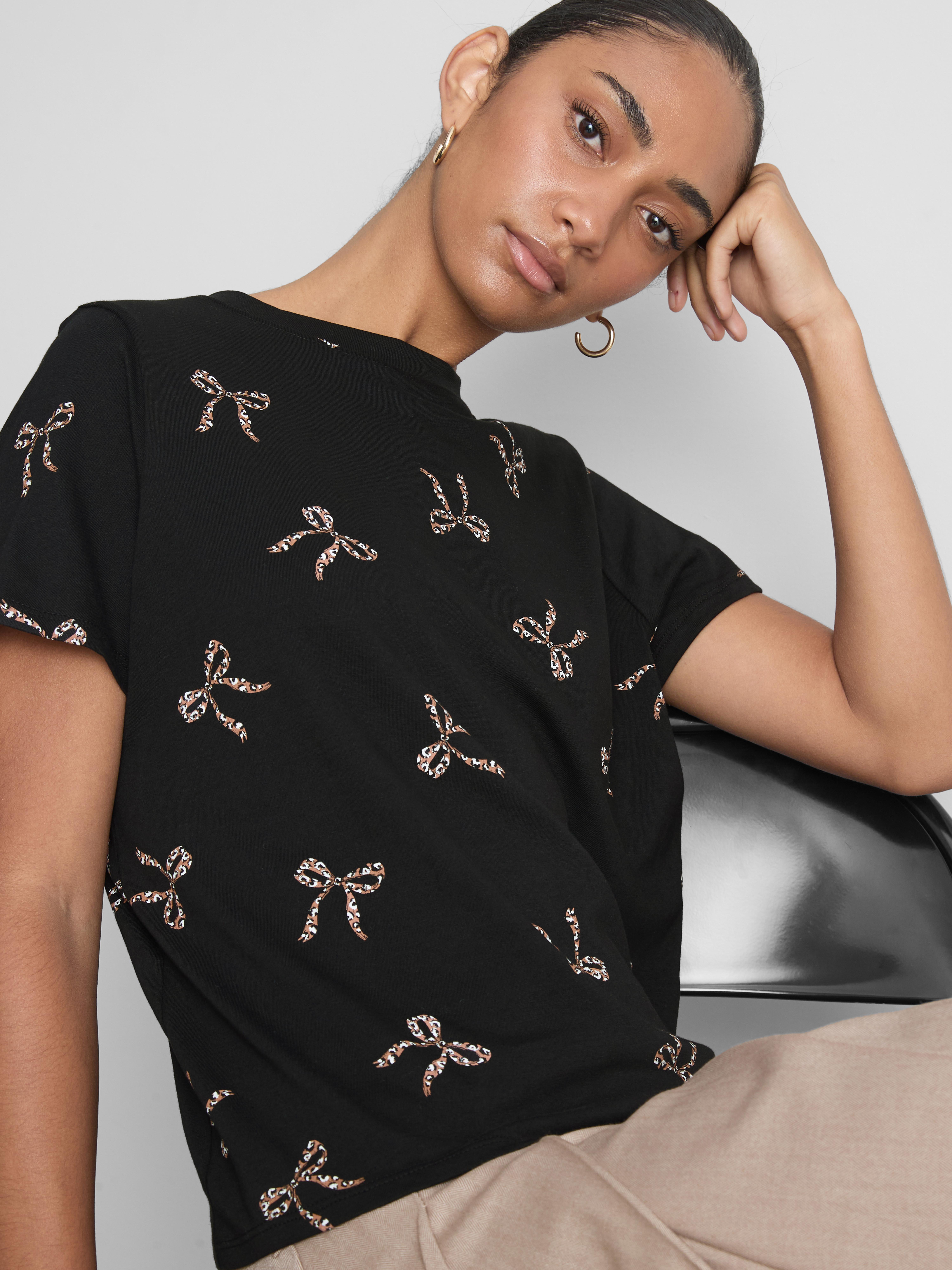 T-shirt van puur katoen met slangenprint