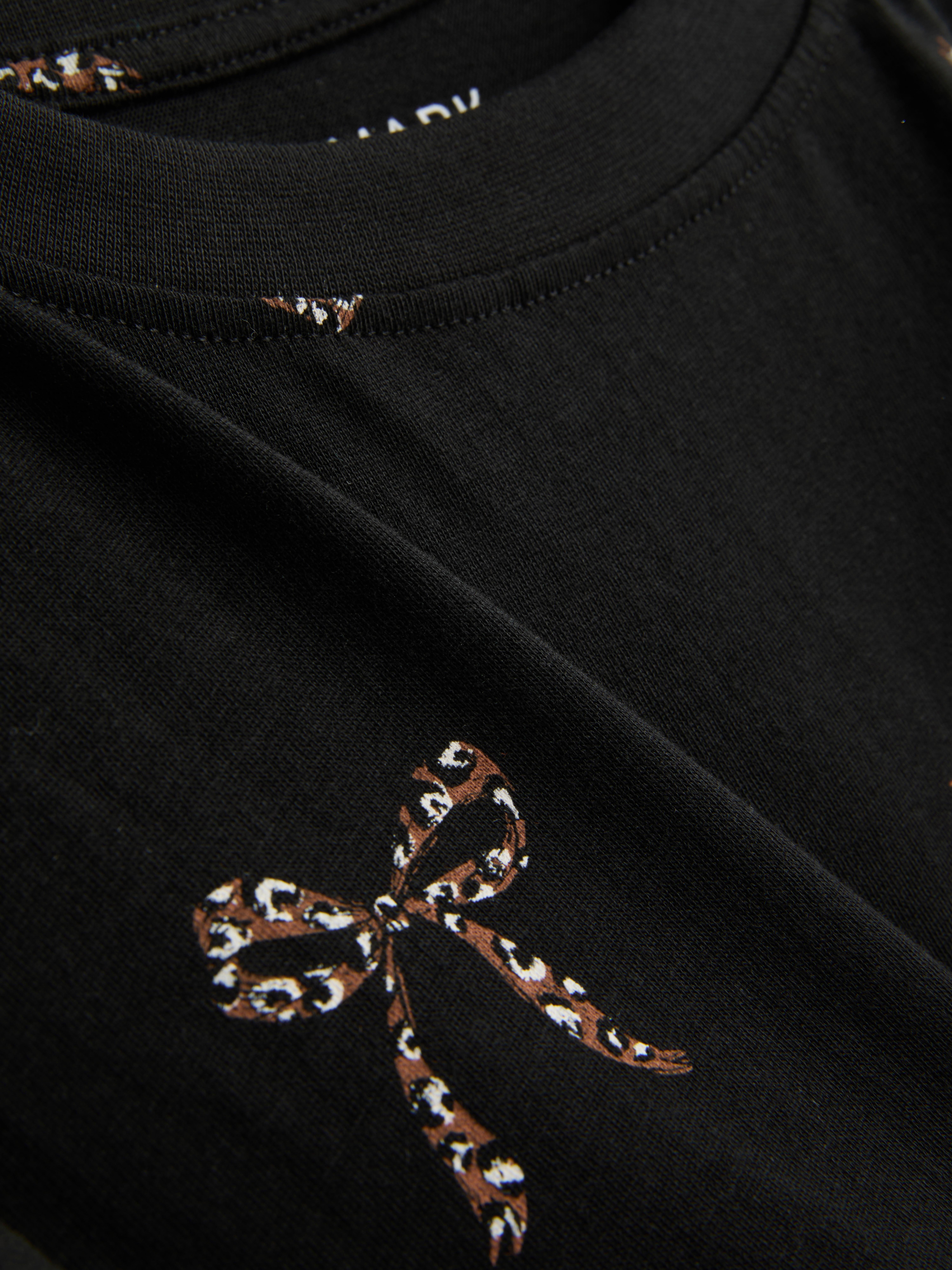 T-shirt van puur katoen met slangenprint