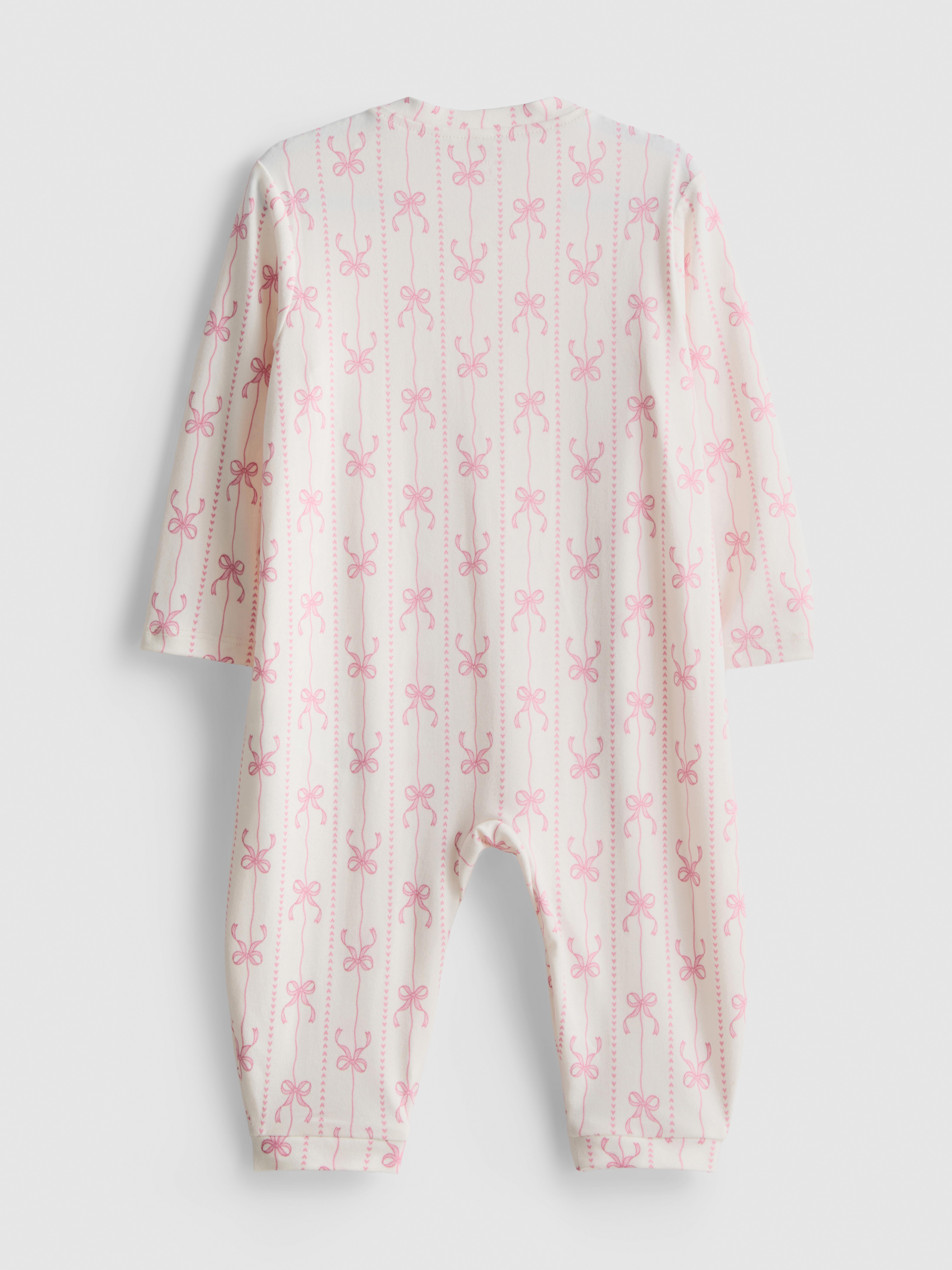 0-24mths | Bow Print Zip-Up Sleeper
