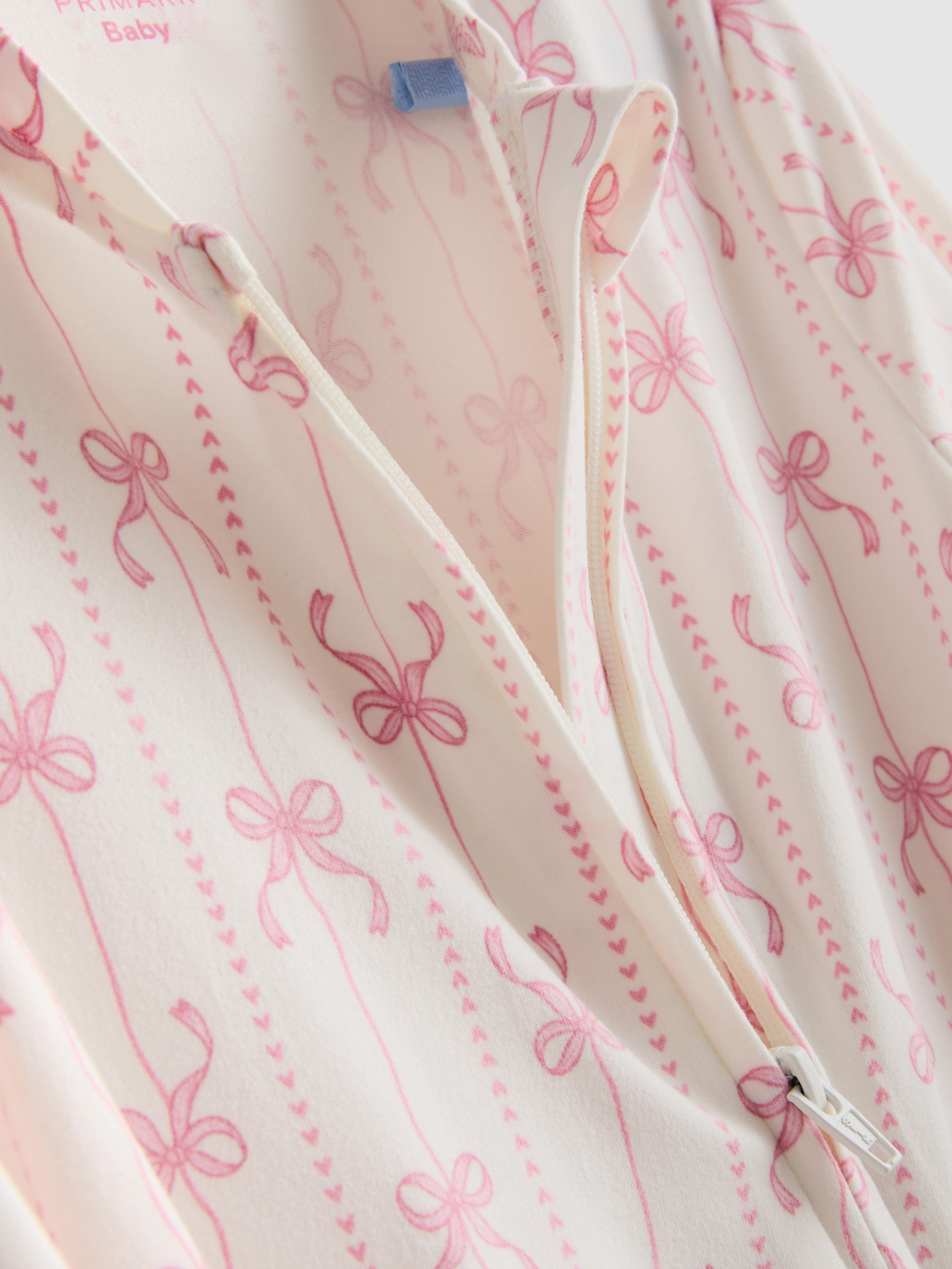 0-24mths | Bow Print Zip-Up Sleeper