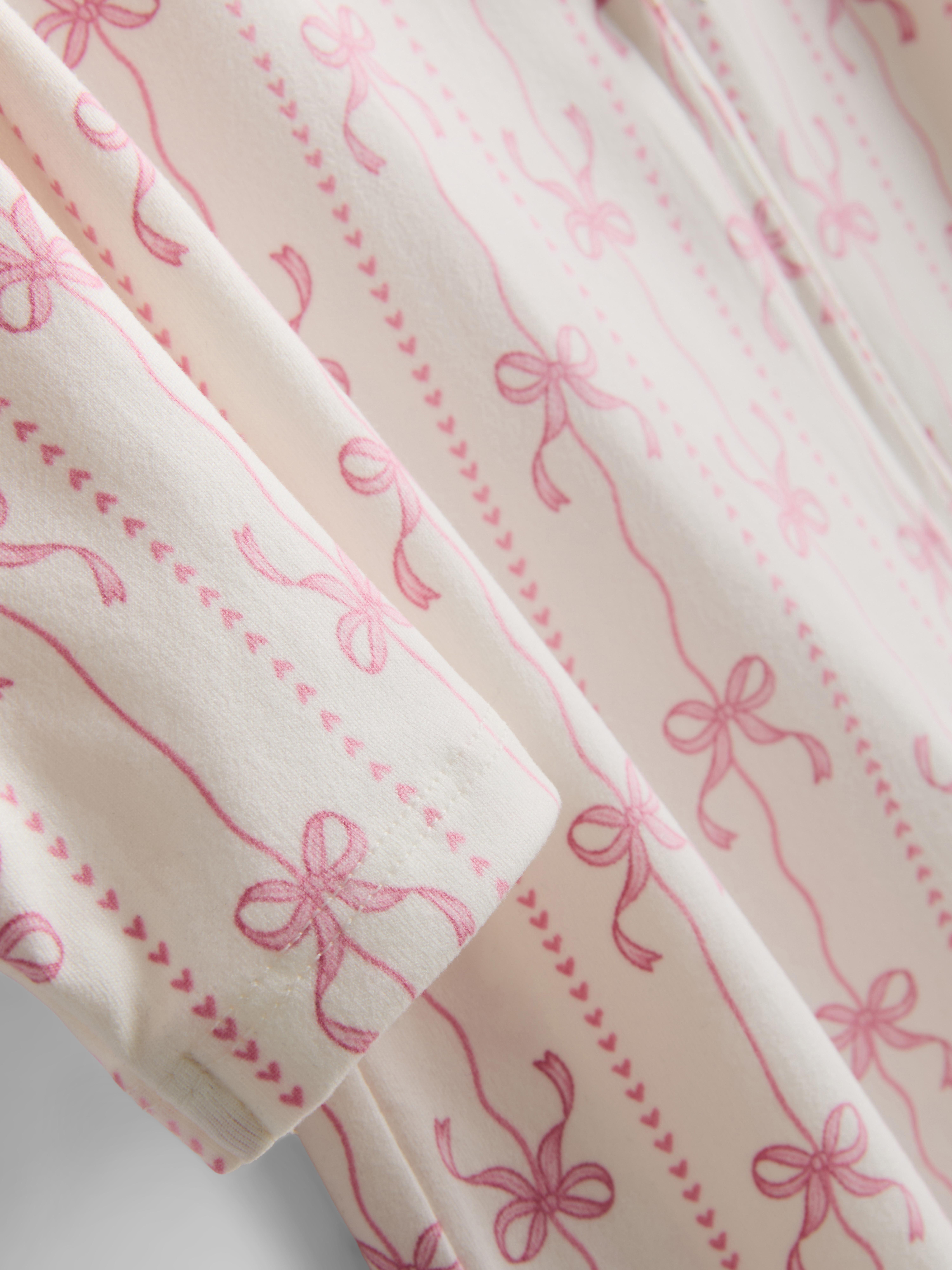0-24mths | Bow Print Zip-Up Sleeper