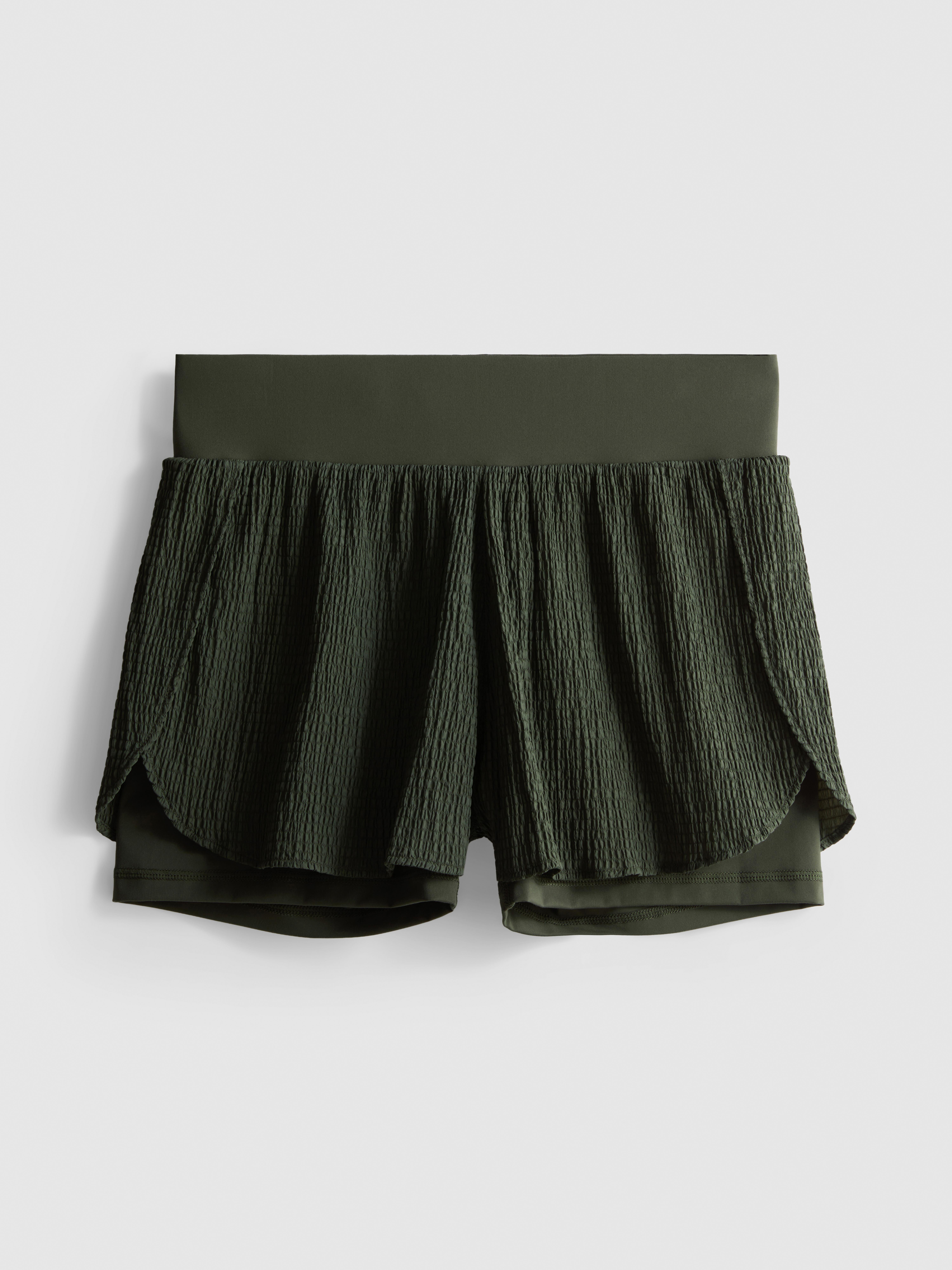Doppellagige Laufshorts in Knitteroptik