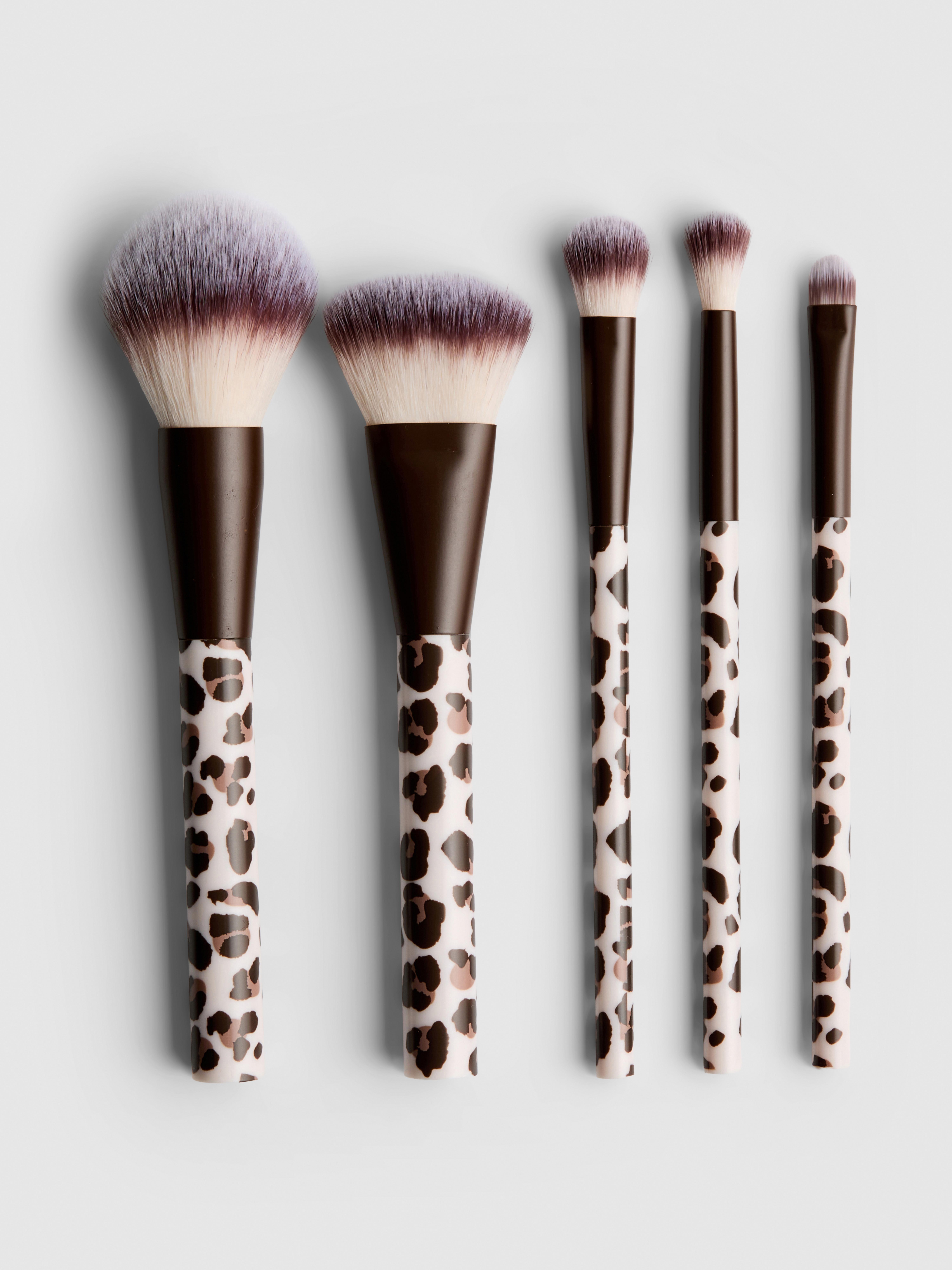 Set di 5 pennelli con stampa leopardata PS...