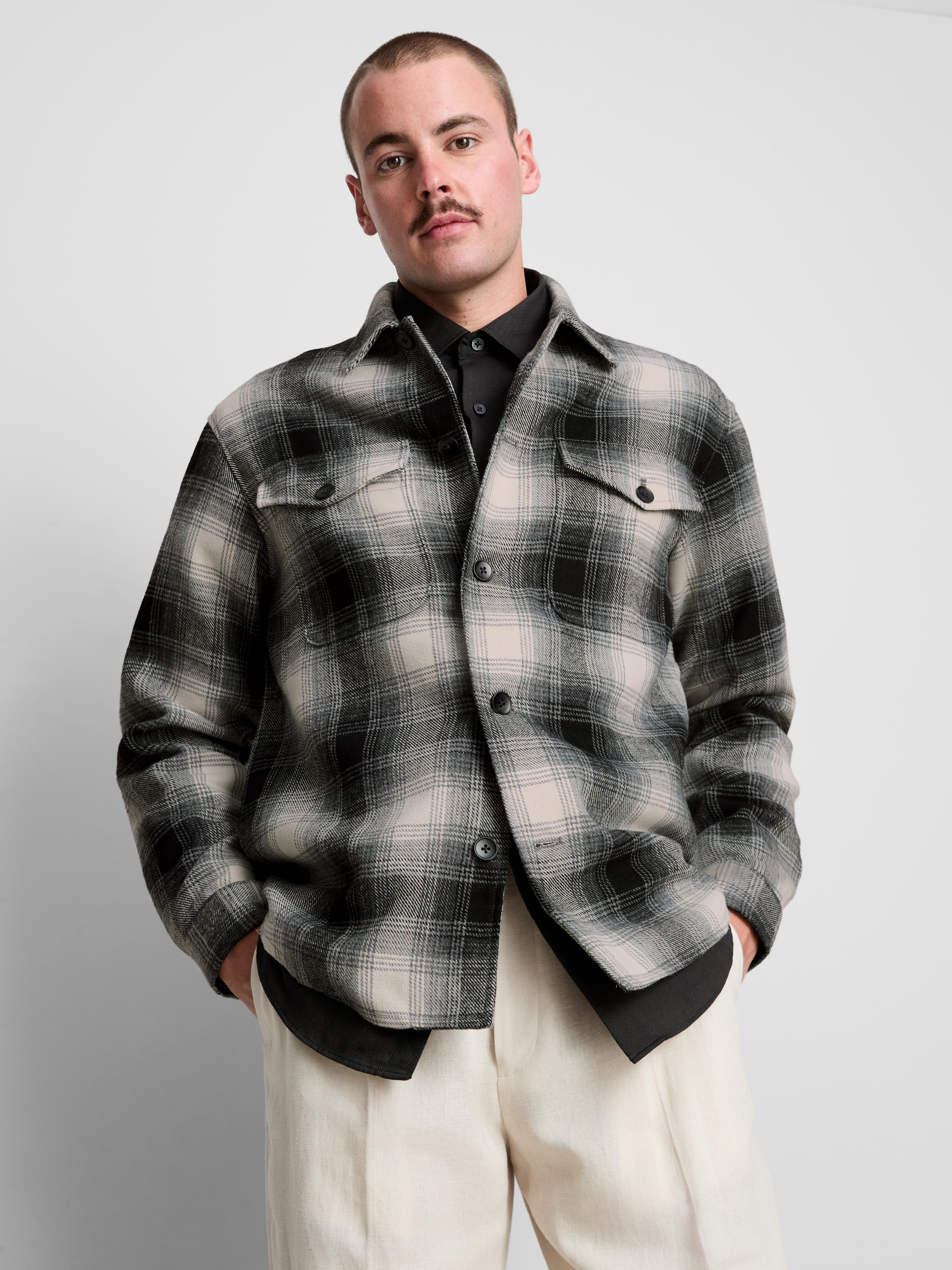 Plaid Button-Up Overshirt