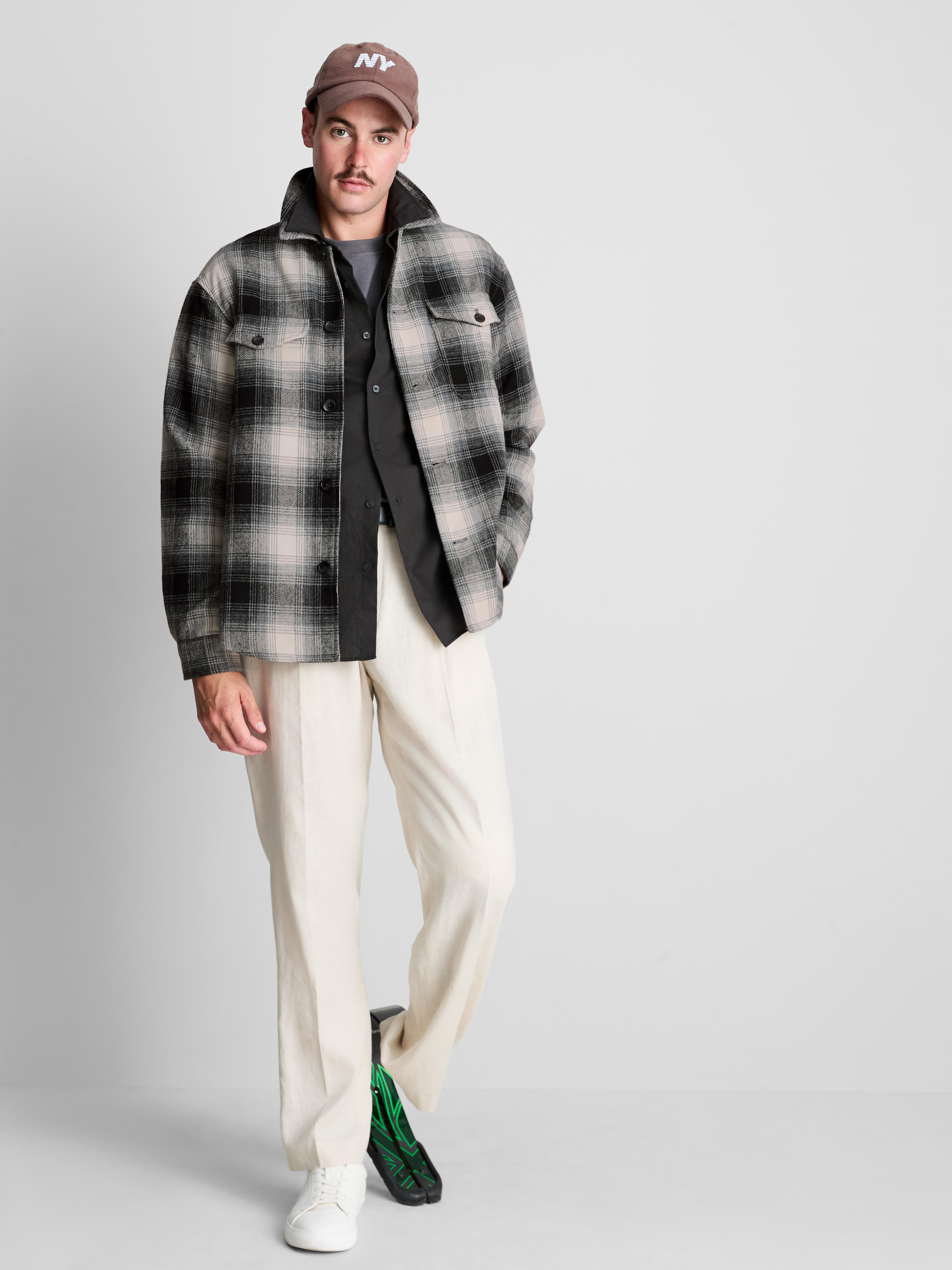 Plaid Button-Up Overshirt