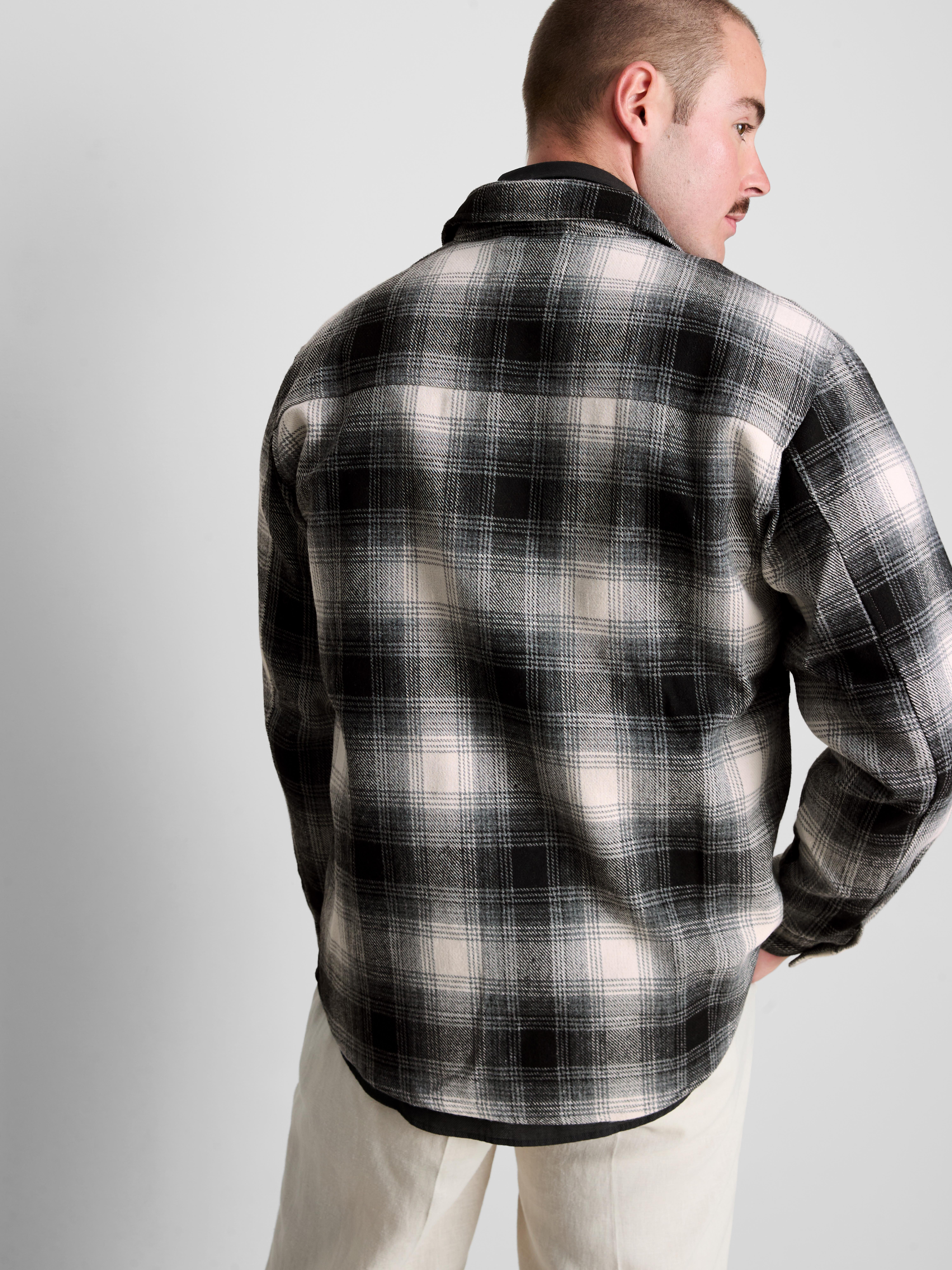 Plaid Button-Up Overshirt