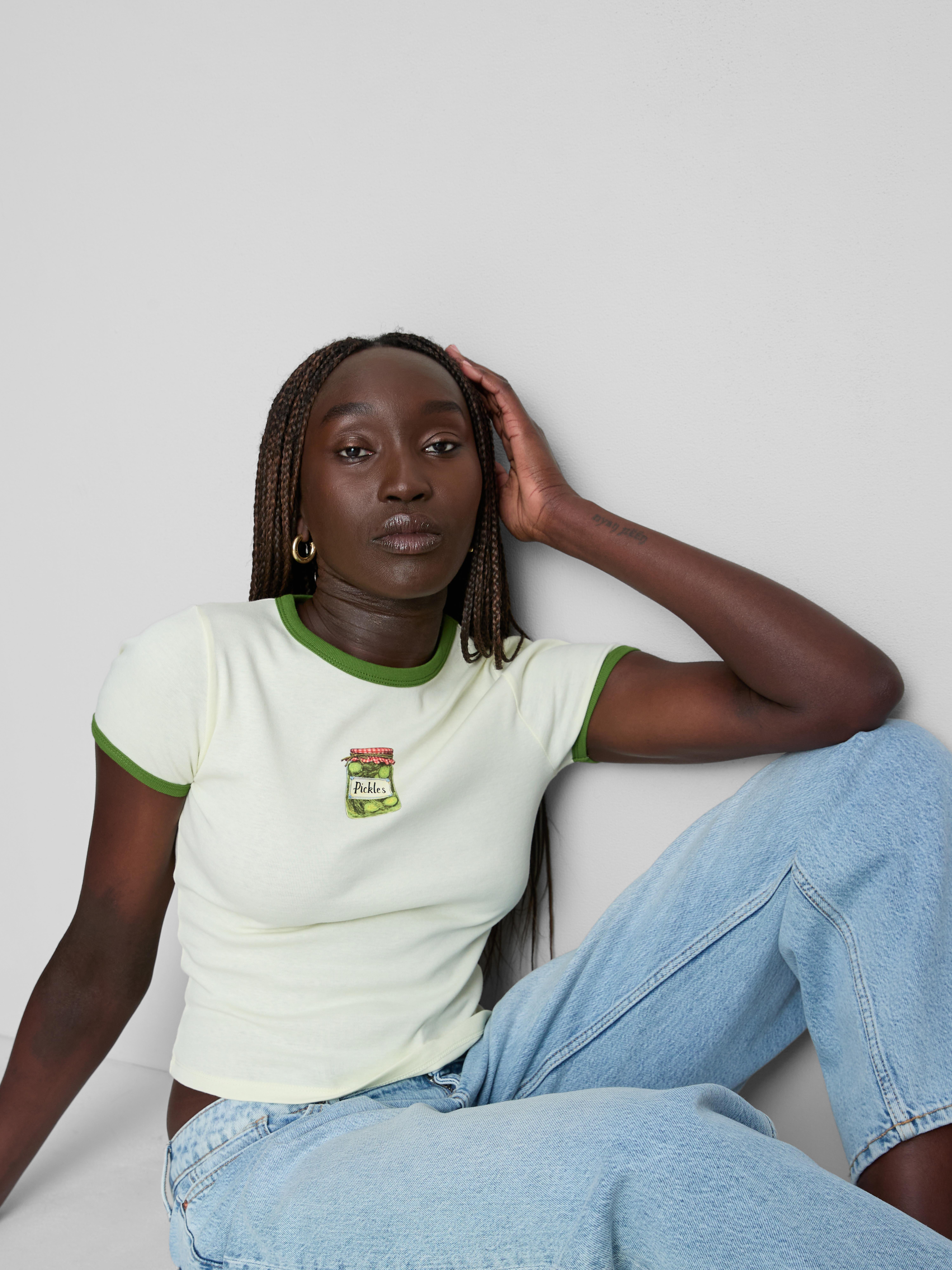 Printed Cotton Ringer Baby Tee