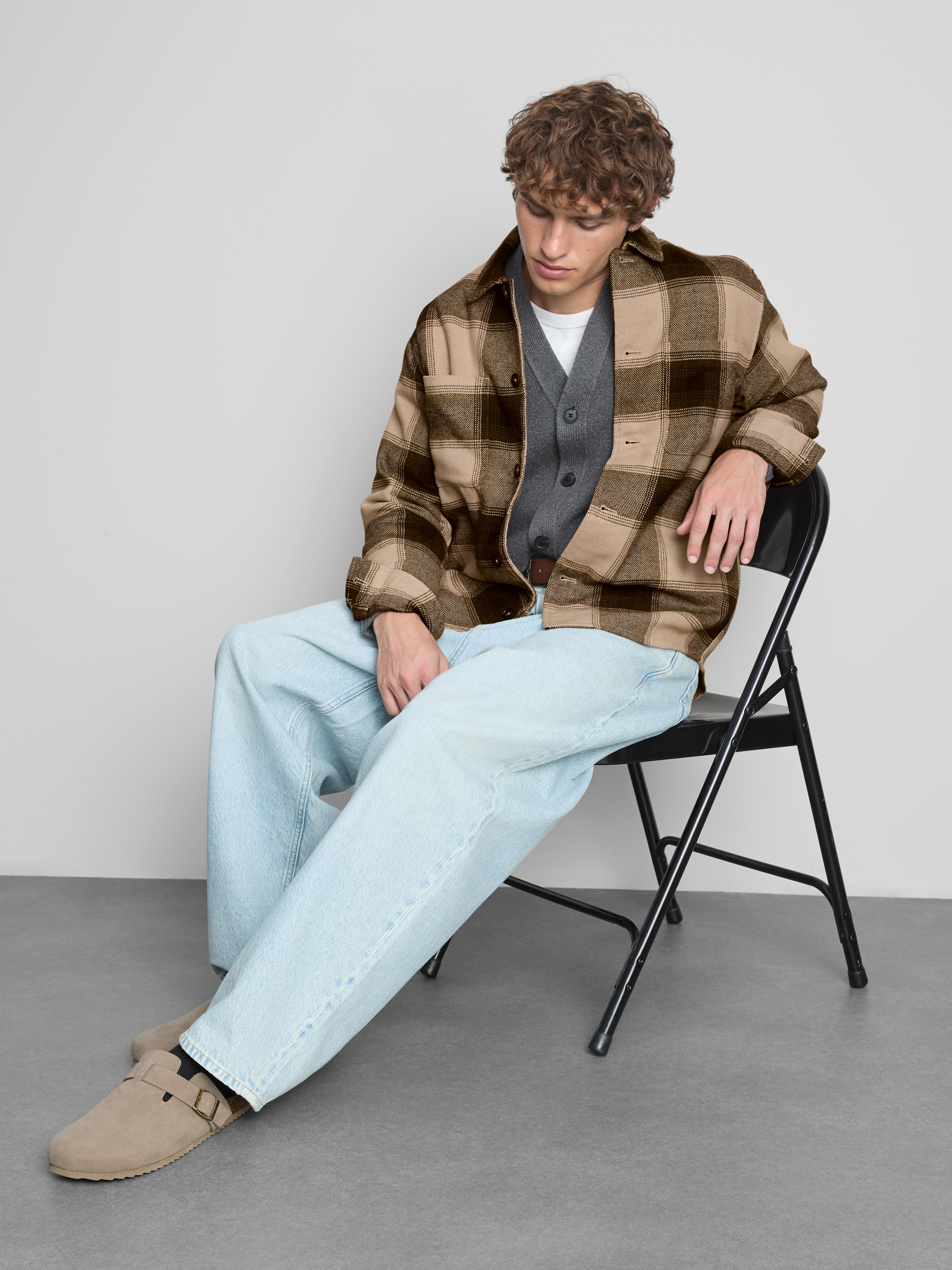 Check Button-Up Overshirt