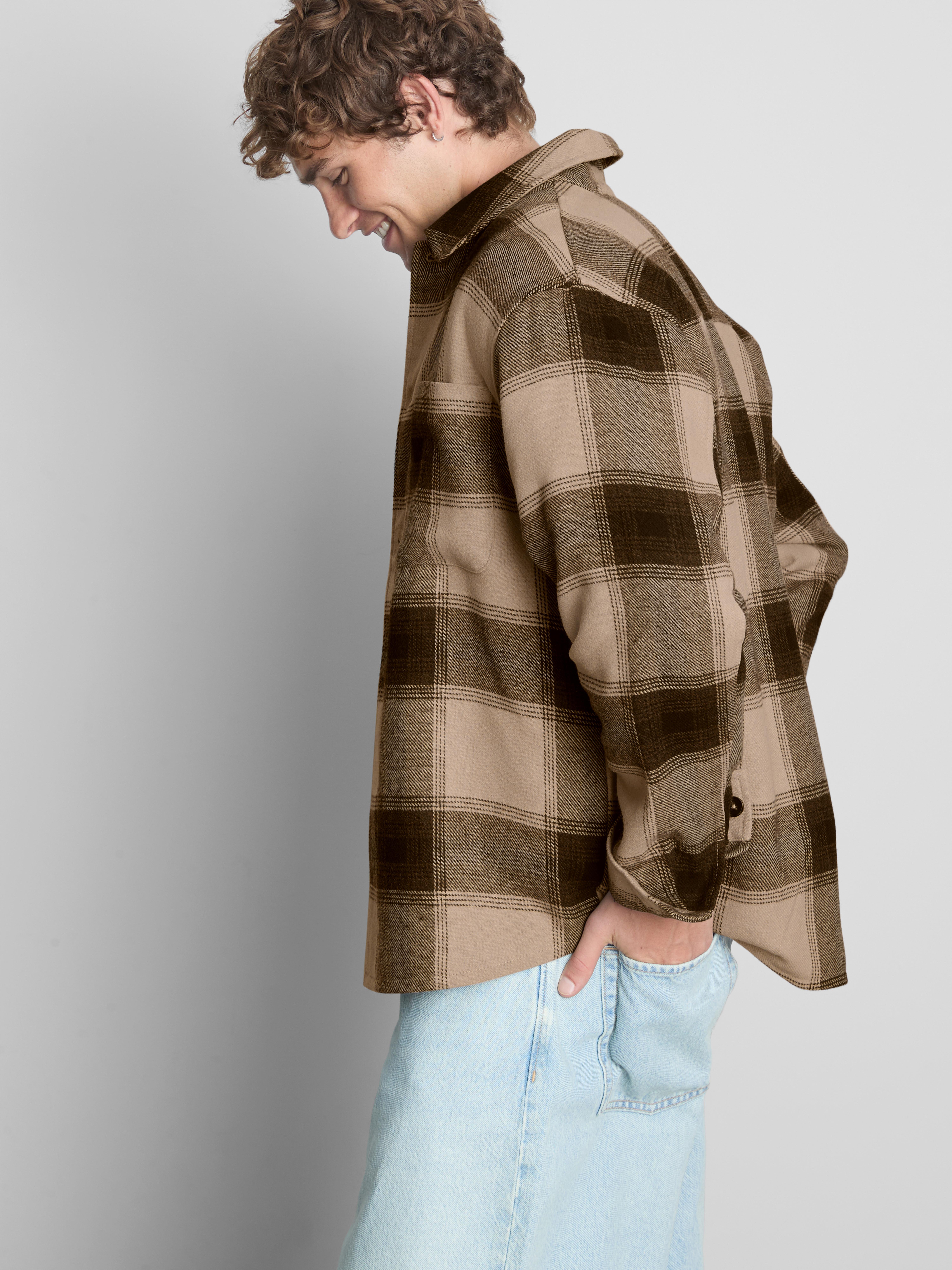 Check Button-Up Overshirt