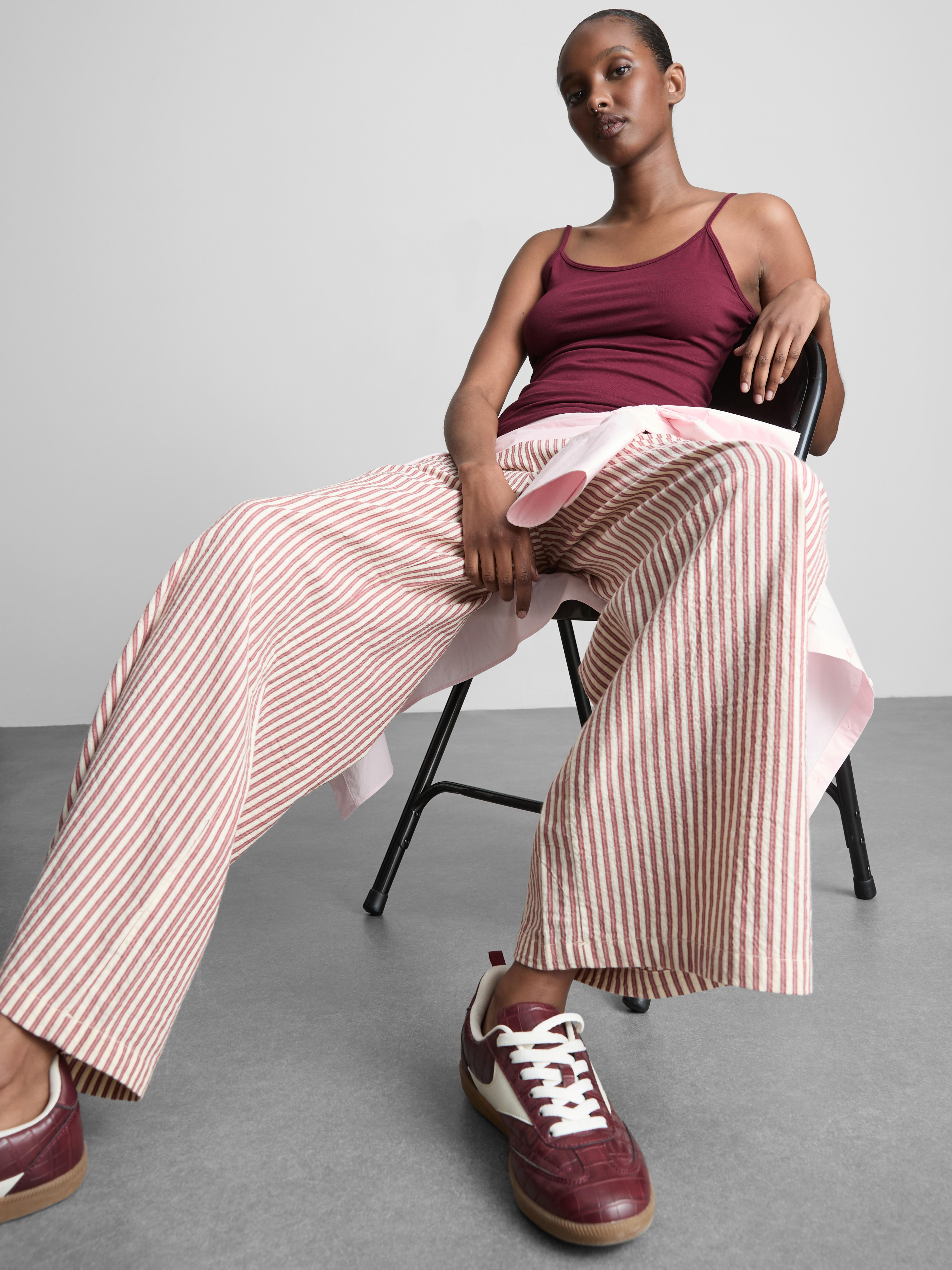 Cotton Rich Strappy Cami Top Burgundy