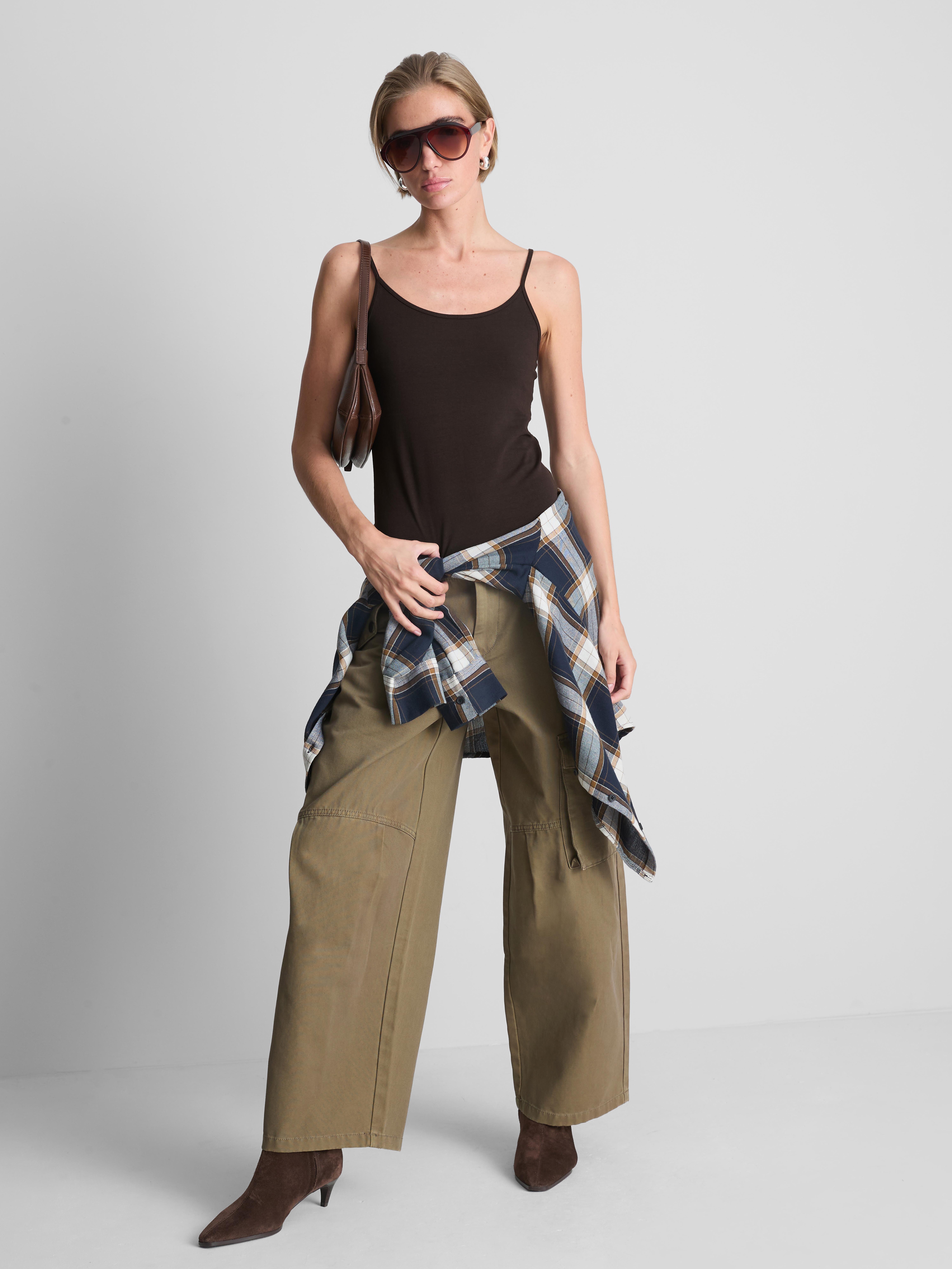 Cotton Rich Strappy Cami Top Chocolate