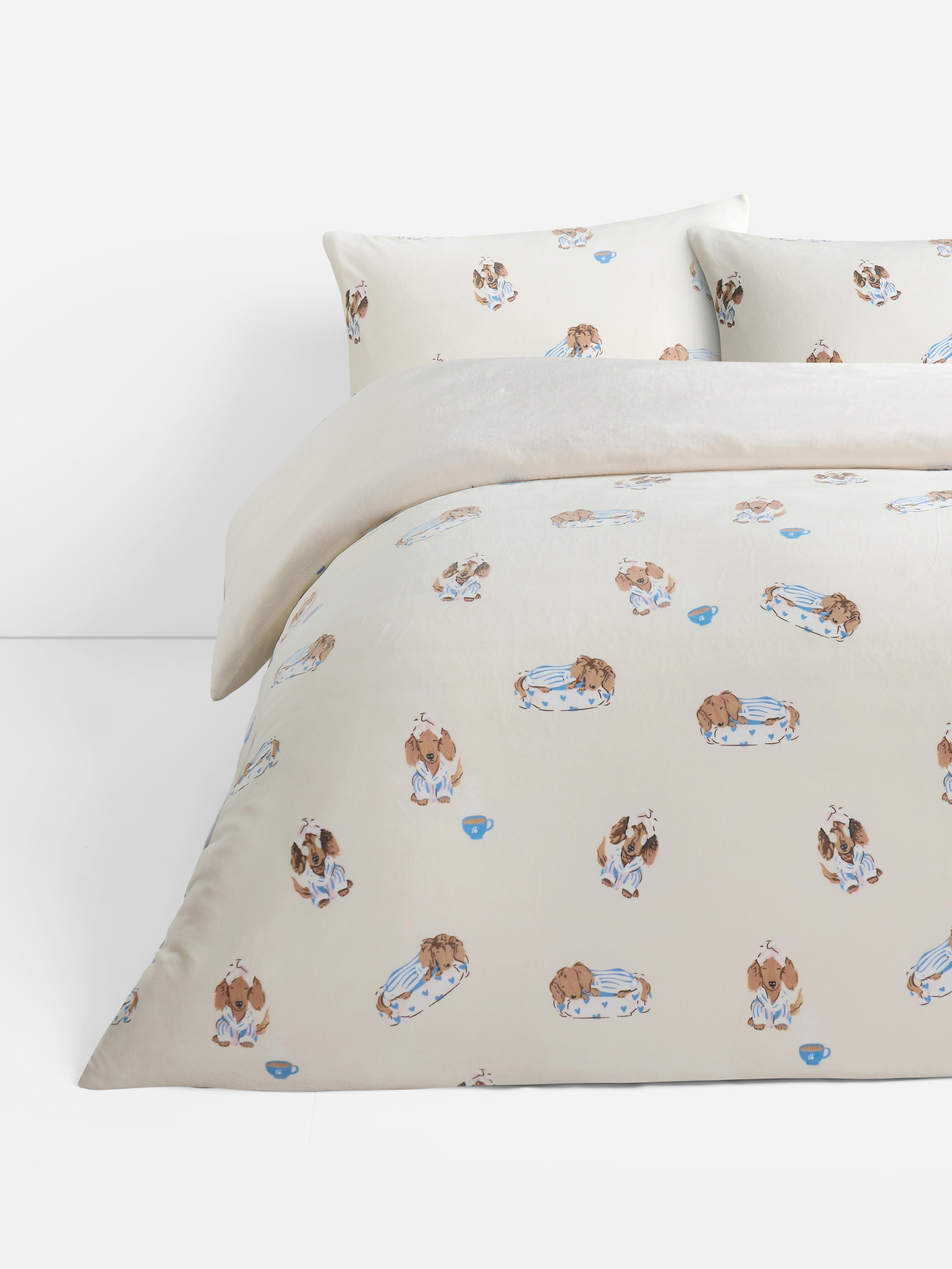 Superweiche King-Size-Bettwäsche mit Dackeldesign