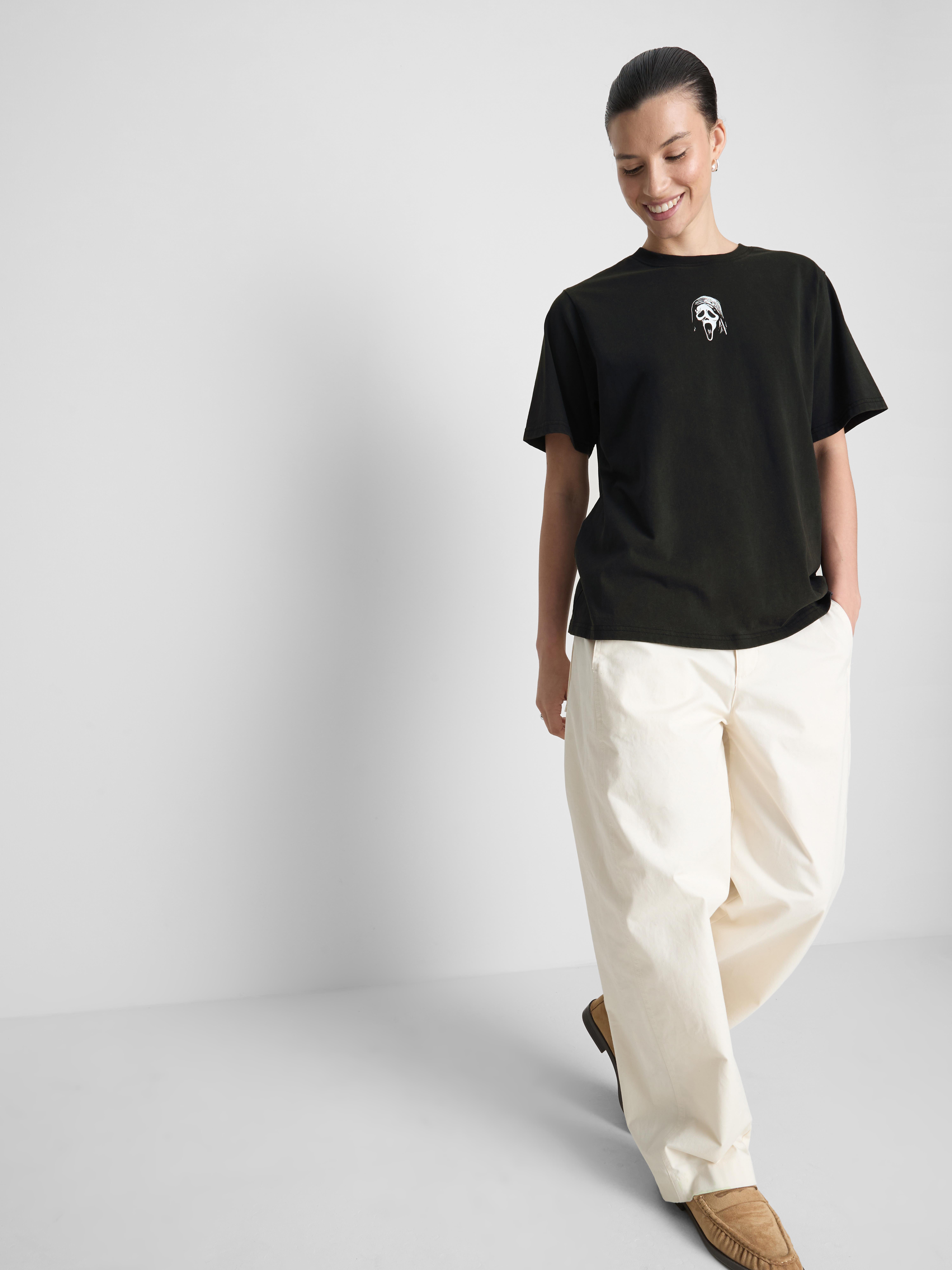T-shirt oversize en coton à motif Ghostface