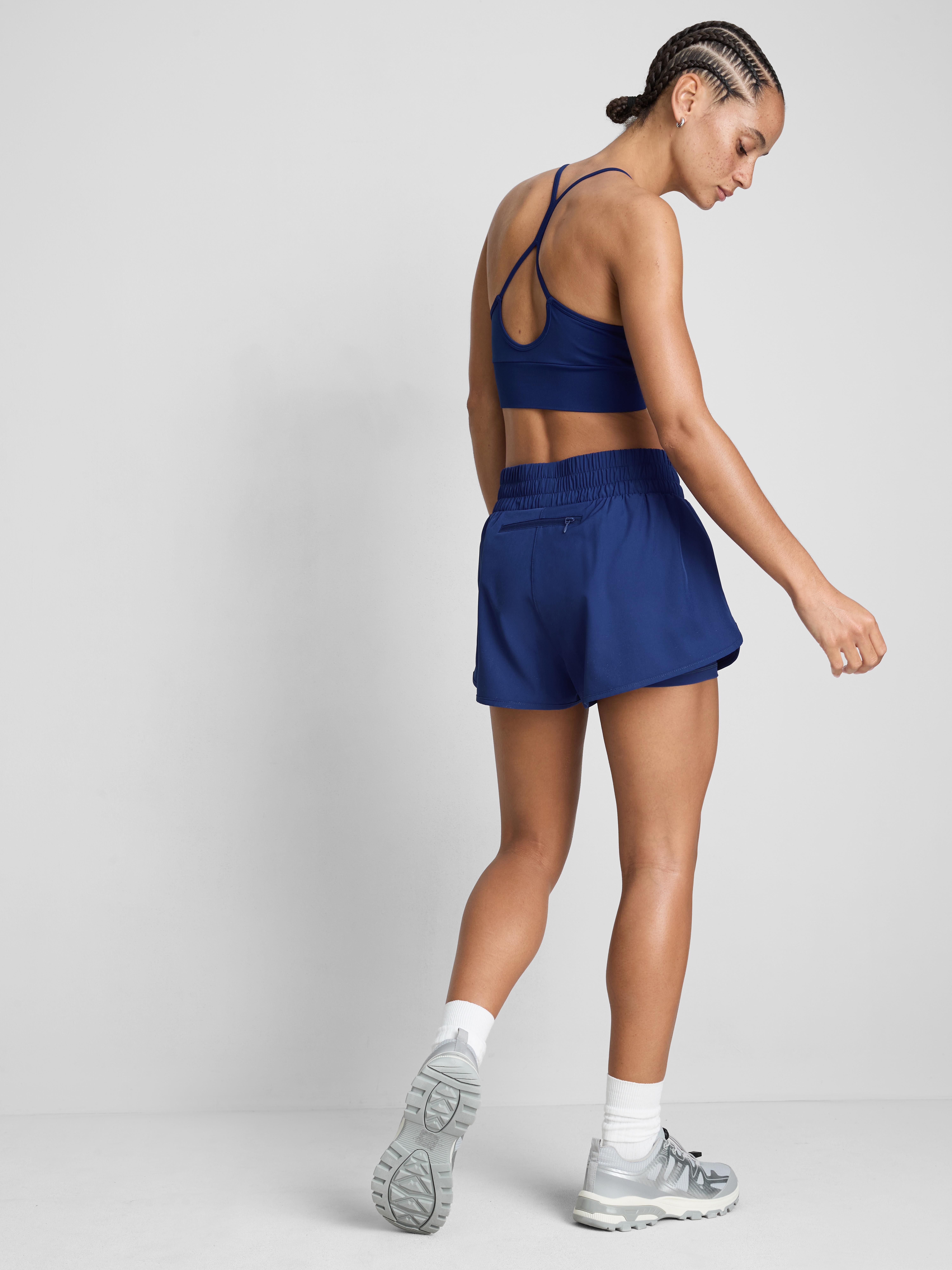 Short de running tissé à double épaisseur