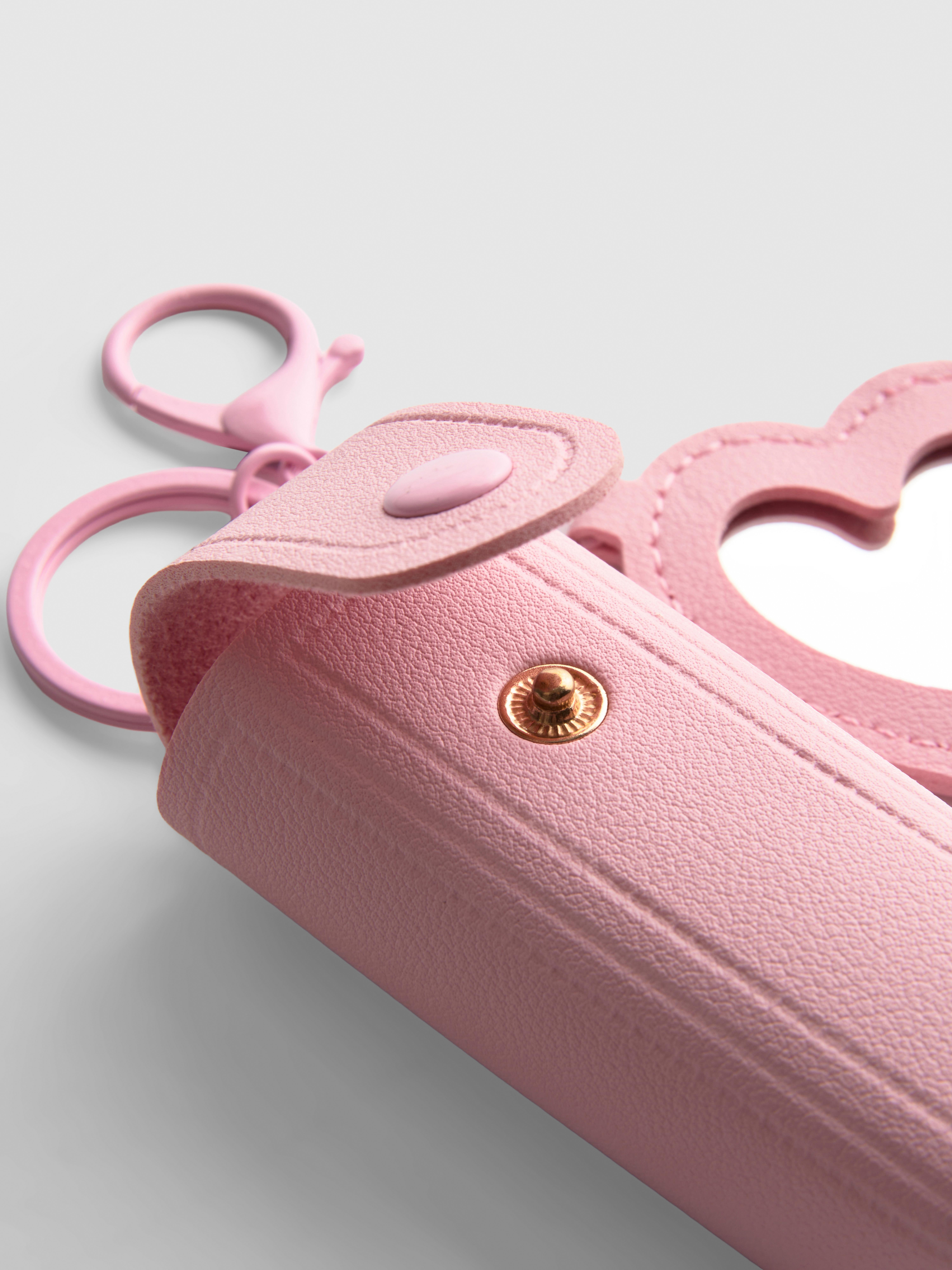 Heart Mirror Lip Balm Holder Keyring