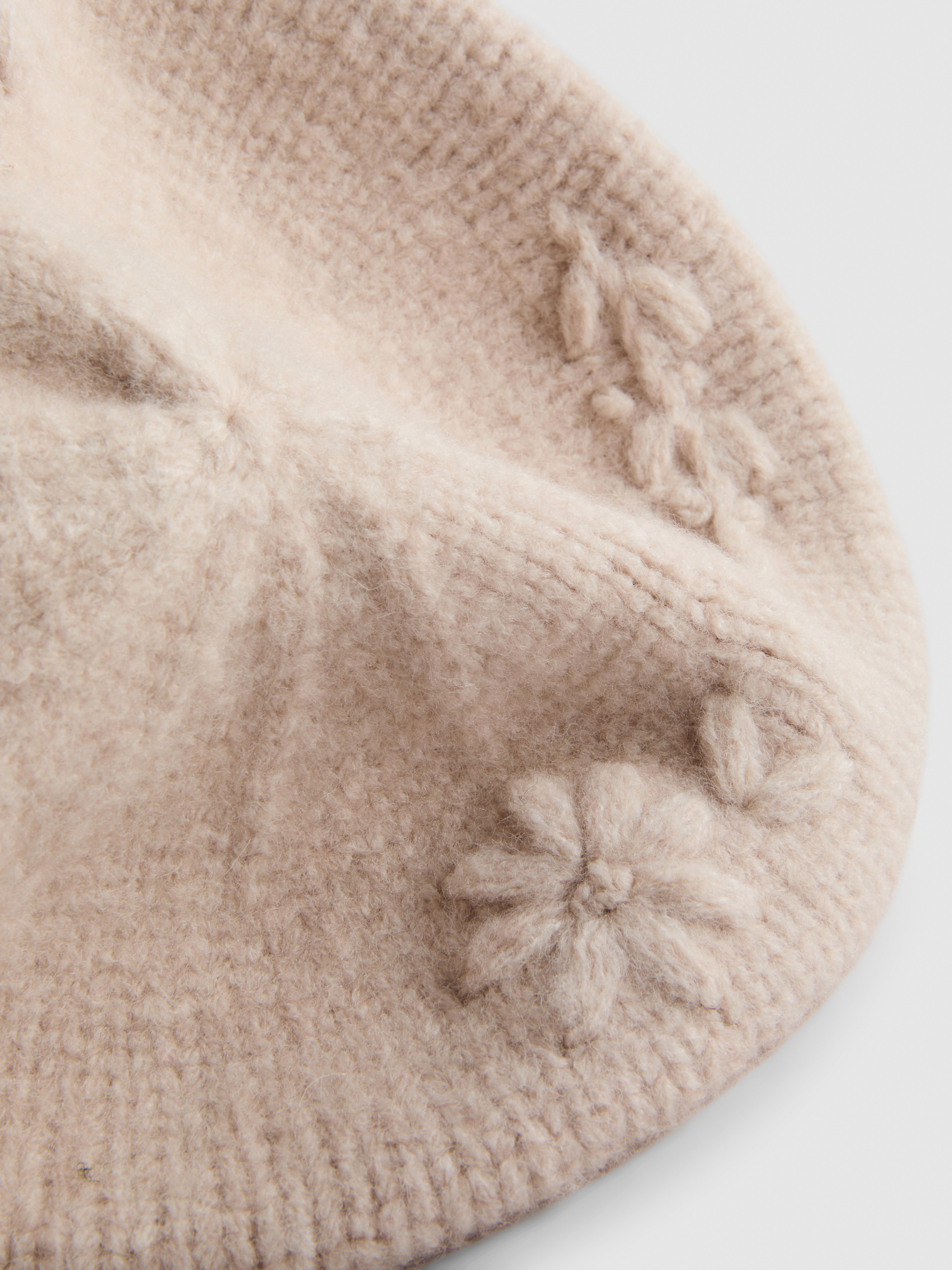 The Edit Floral Knit Beret
