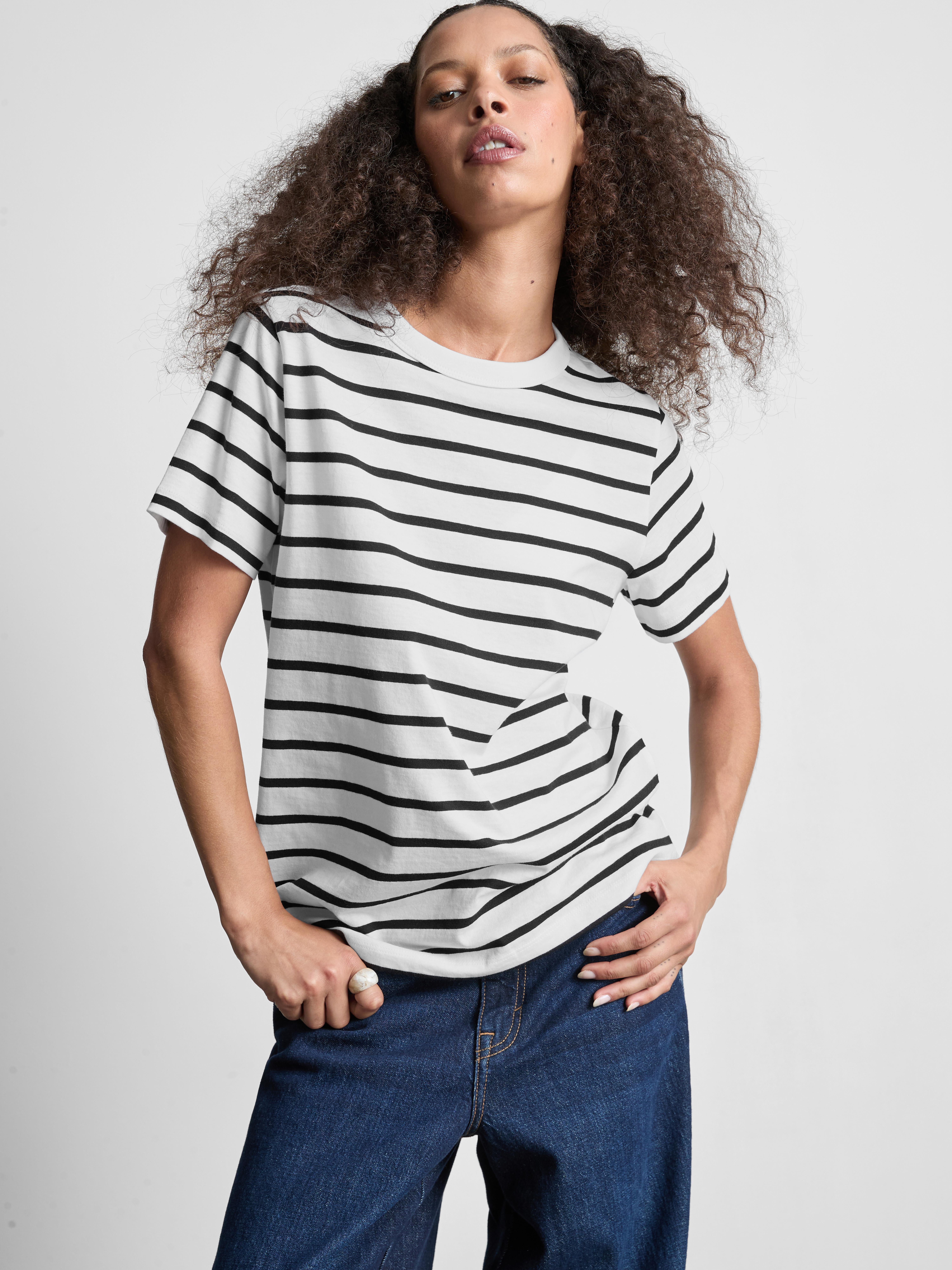 Pure Cotton Stripe T-Shirt