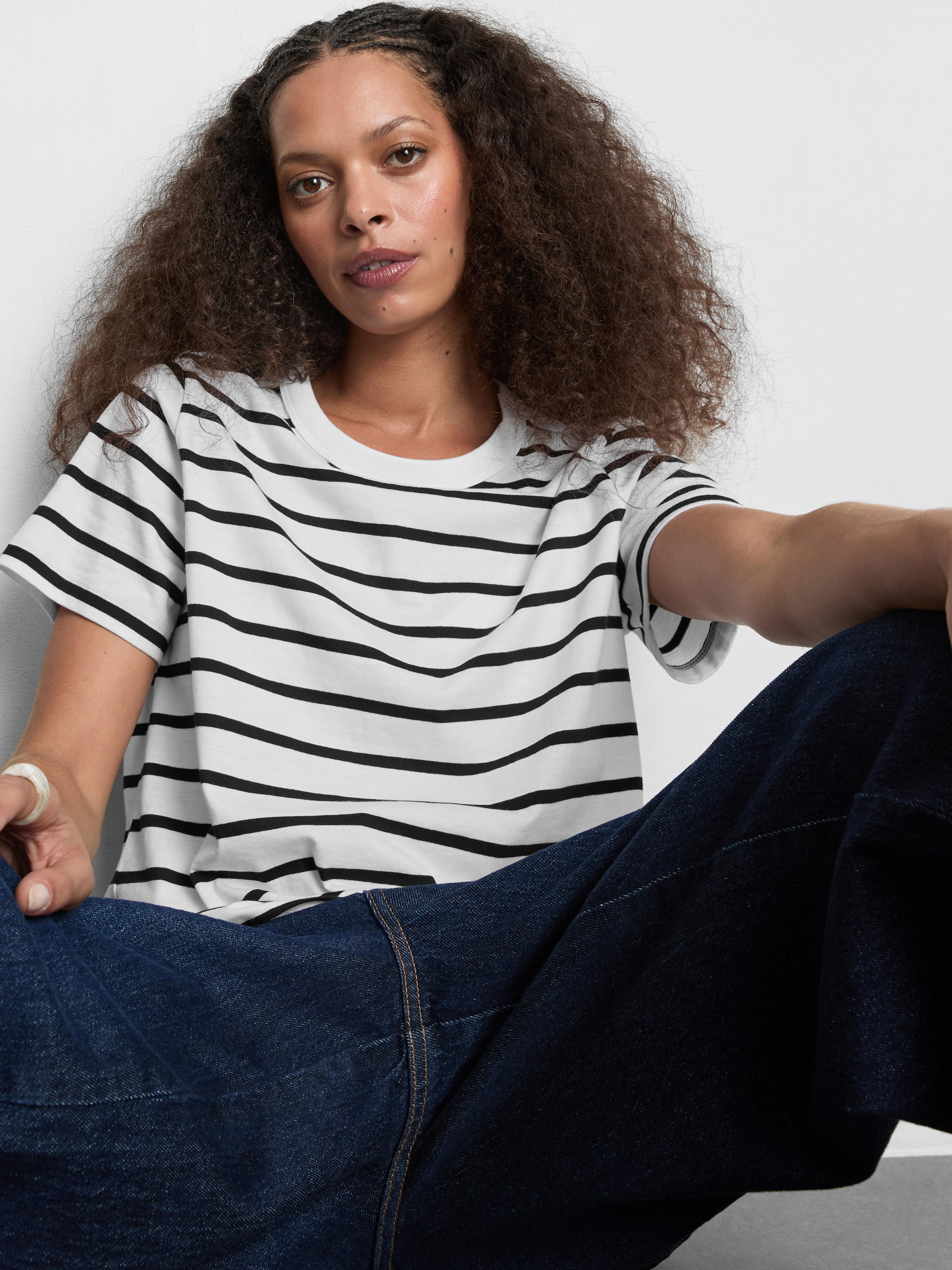 Pure Cotton Stripe T-Shirt