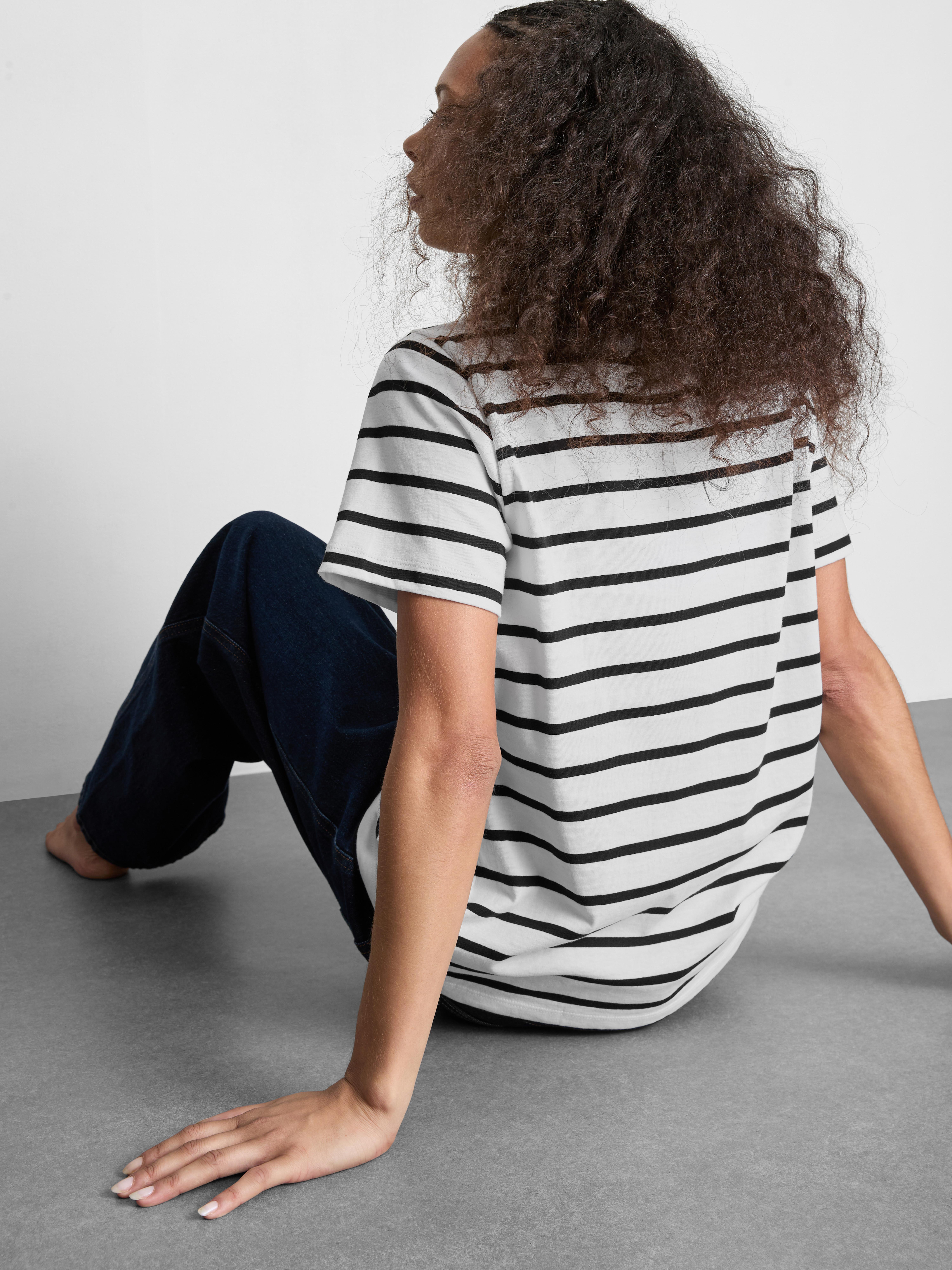 Pure Cotton Stripe T-Shirt