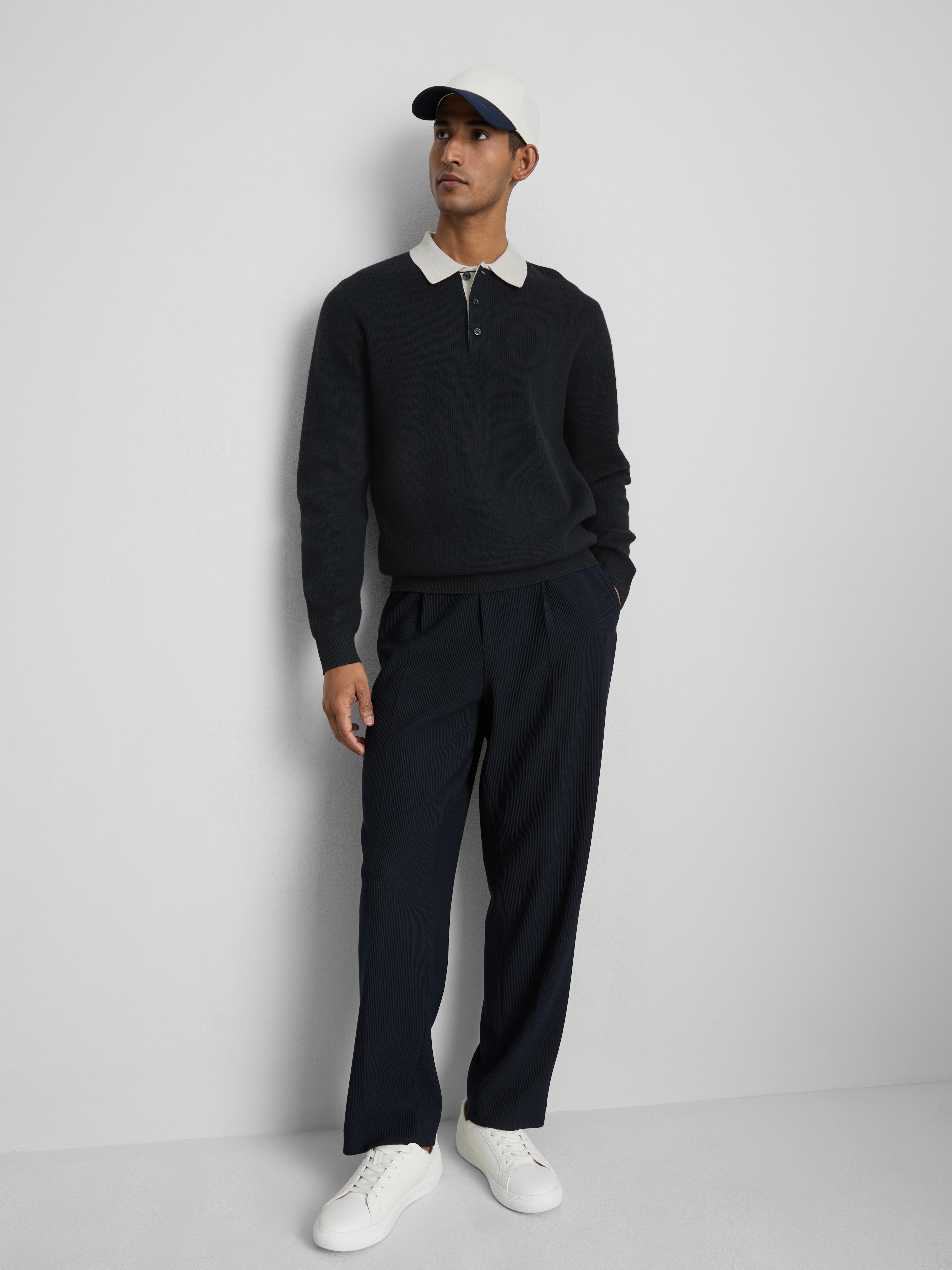 Pulover polo din tricot