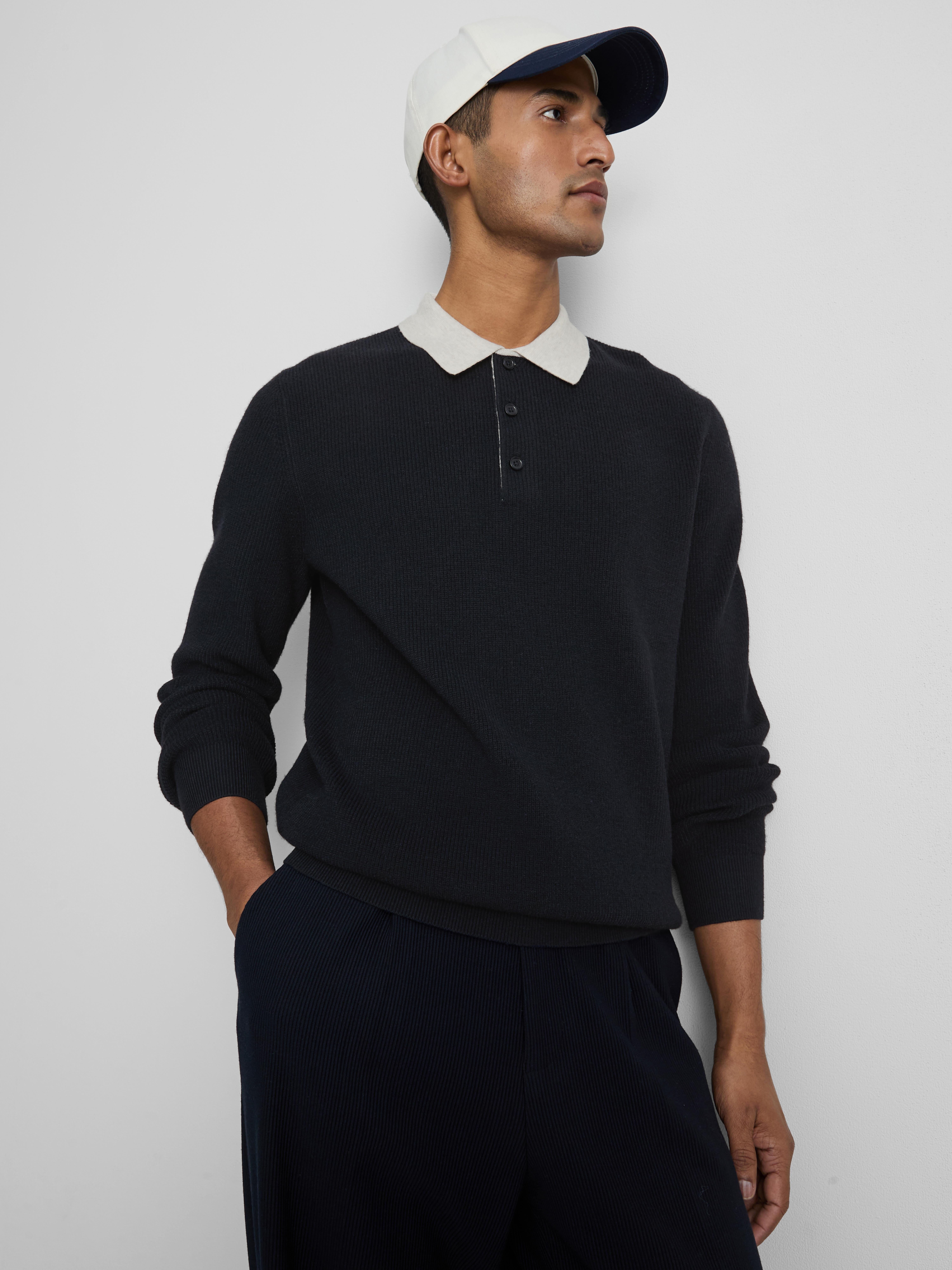 Pulover polo din tricot