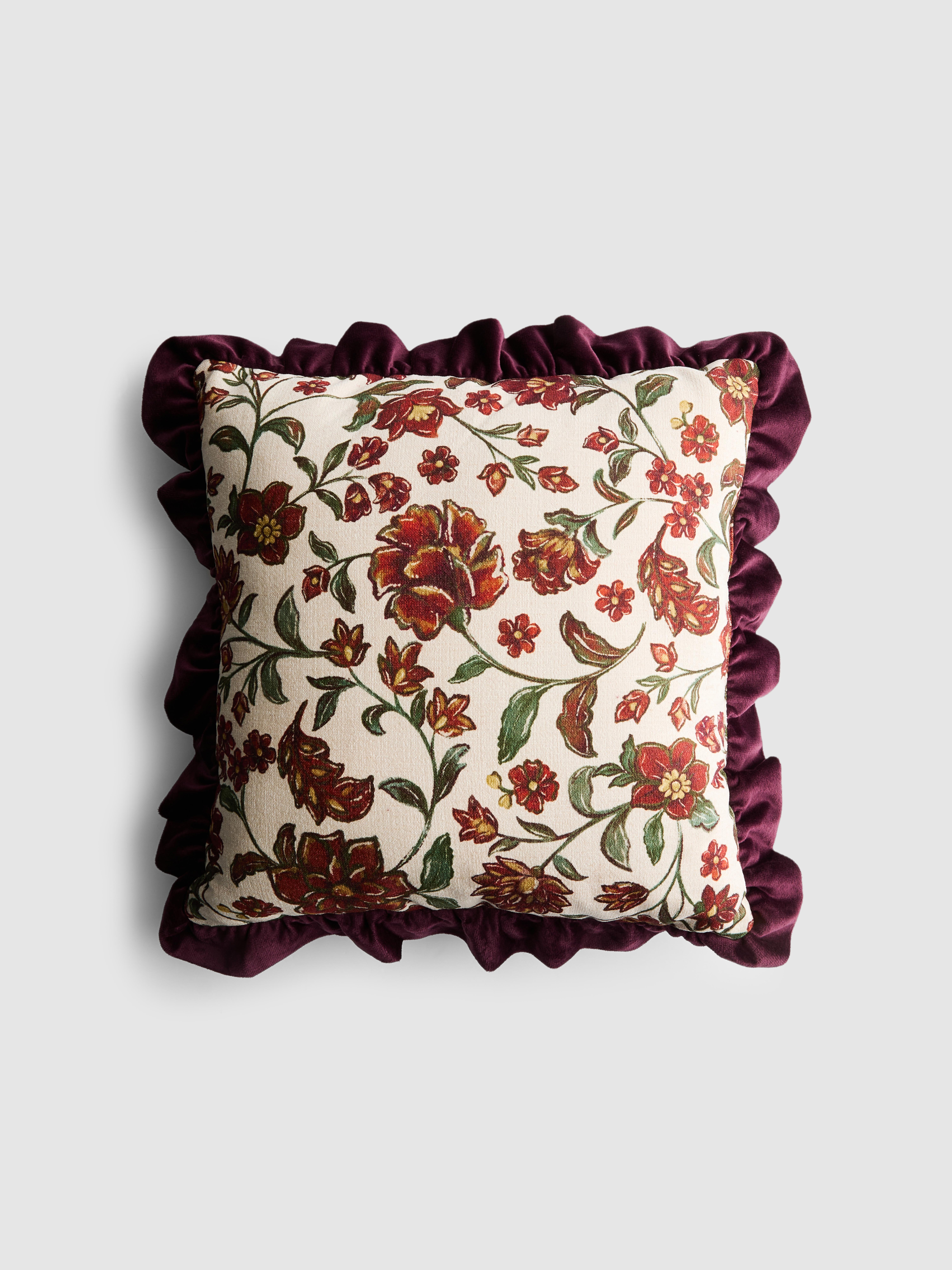 Floral Frilled Scatter Cushion