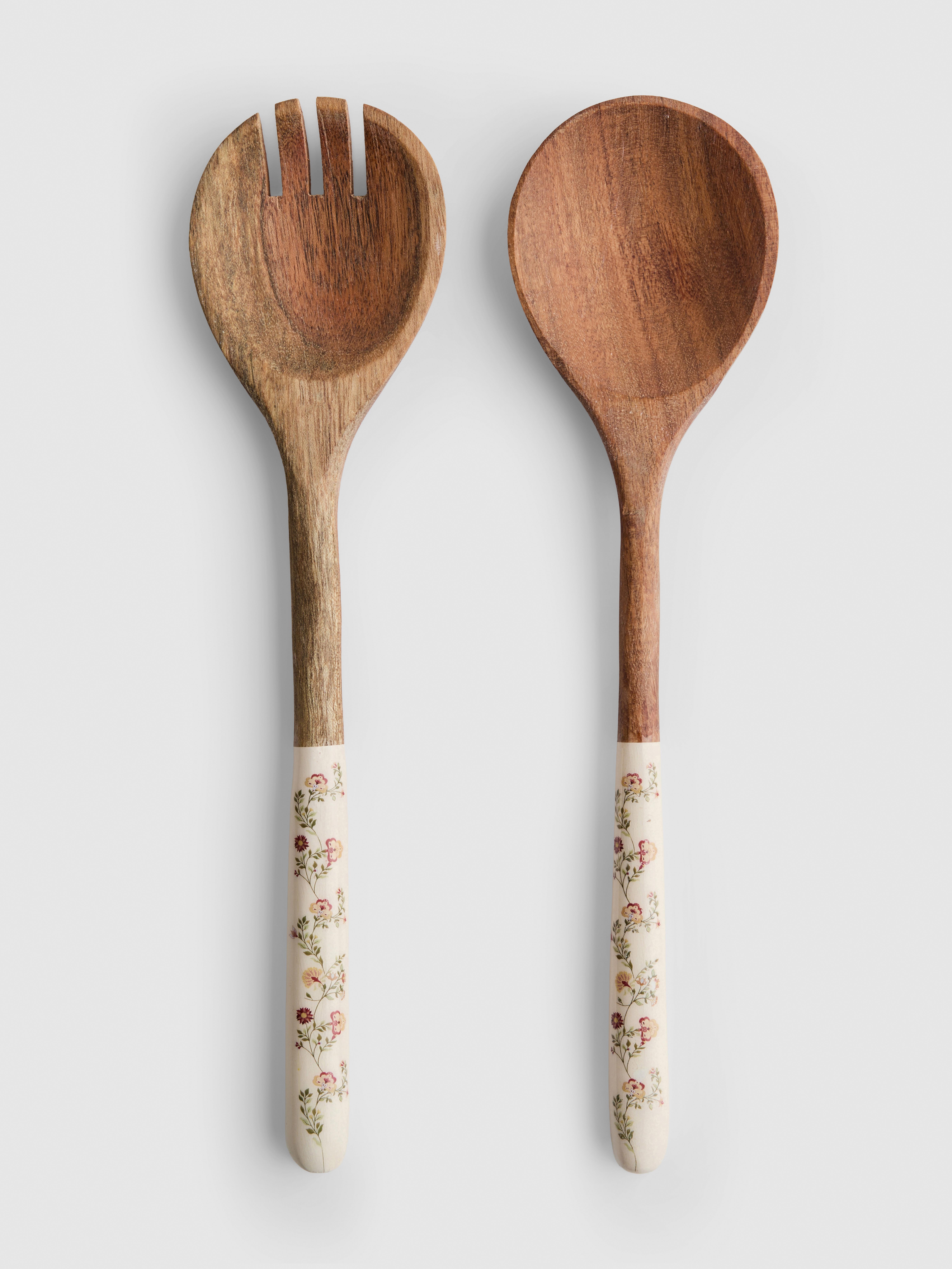 2pk Floral Handle Serving Spoons