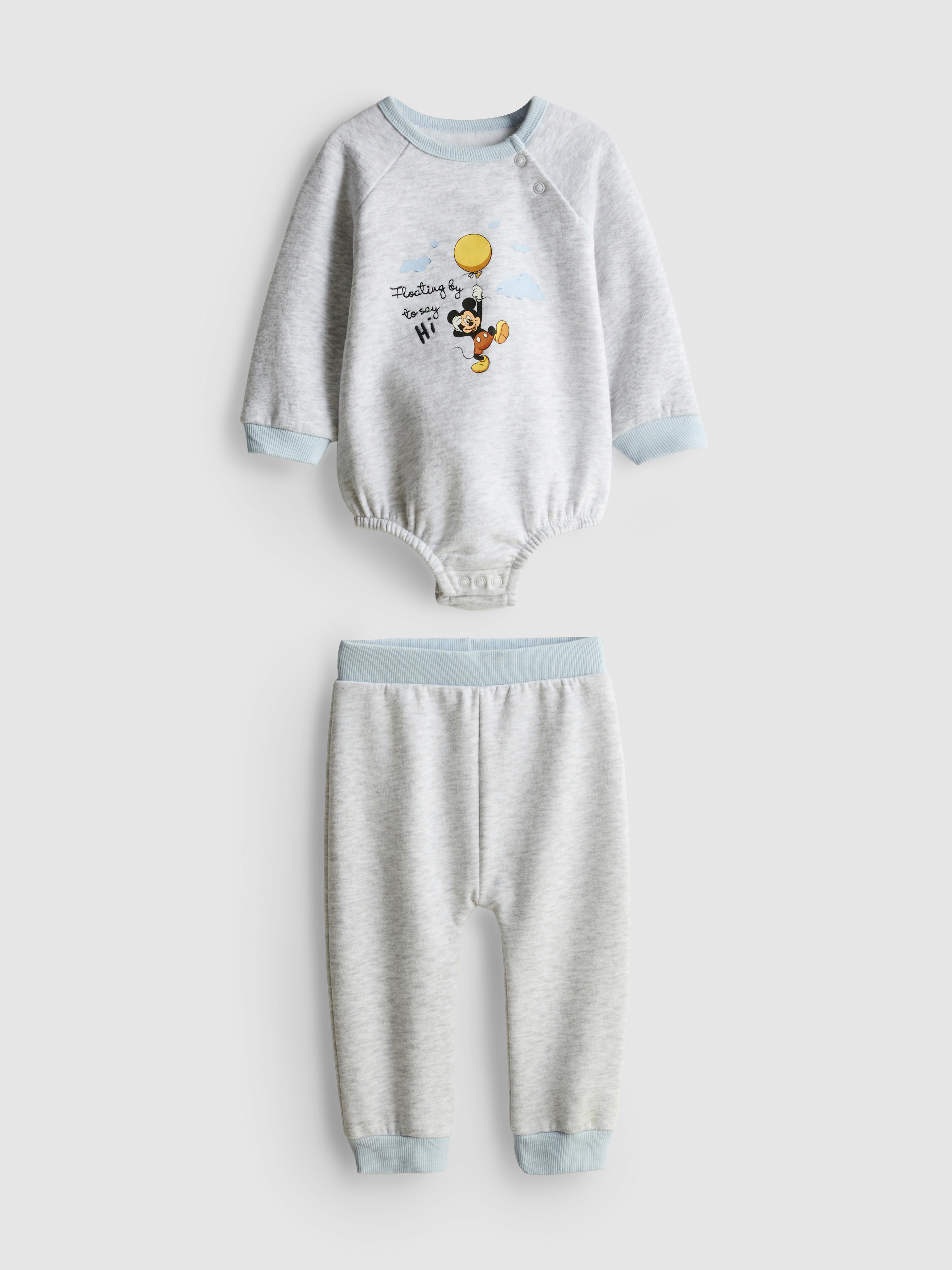 0-18mths | Disney's Mickey Mouse Pure Cotton Bodysuit and Joggers Set