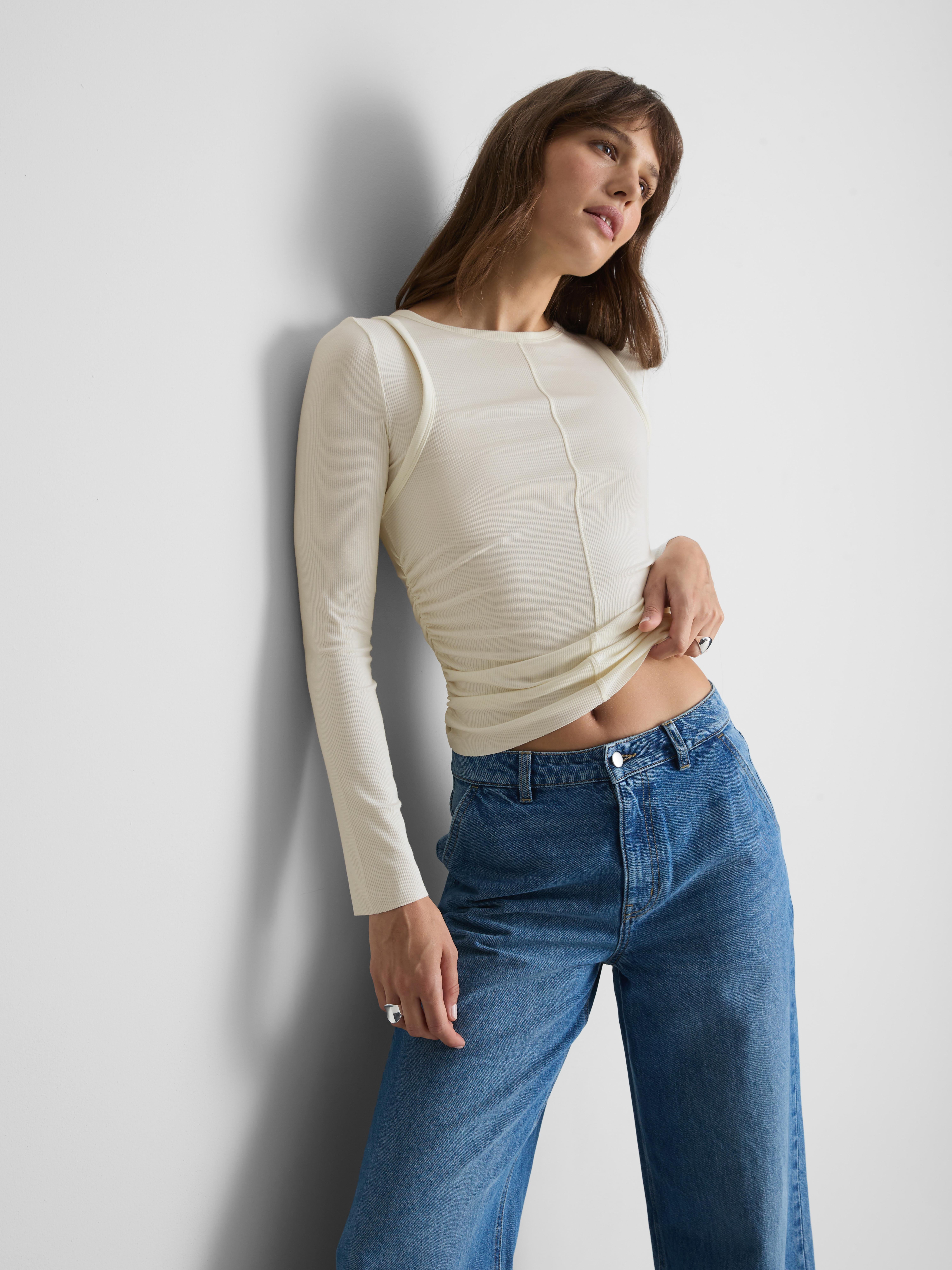 Paula Echevarría Long-Sleeve Double-Layered Top