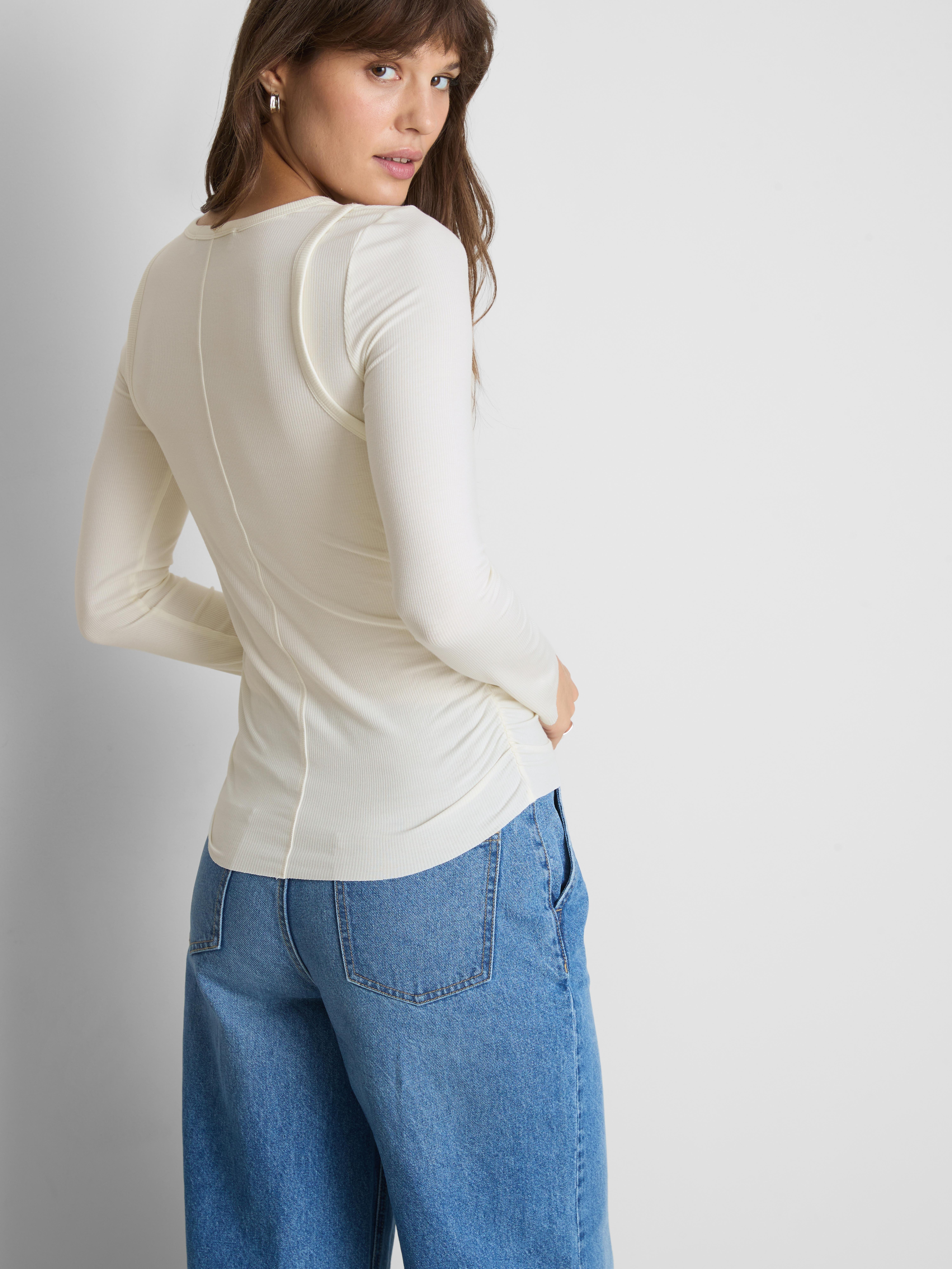 Paula Echevarría Long-Sleeve Double-Layered Top