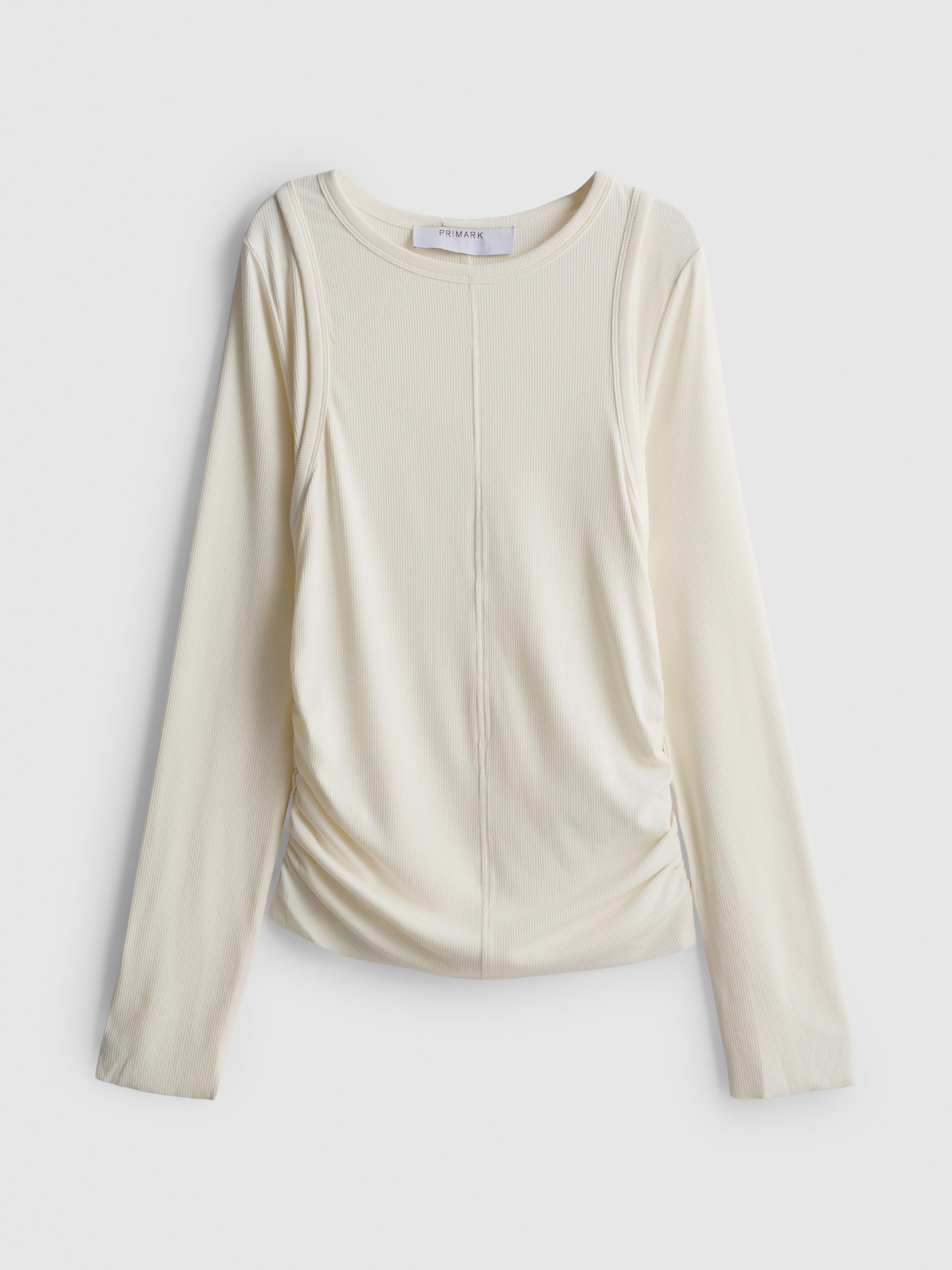 Paula Echevarría Long-Sleeve Double-Layered Top