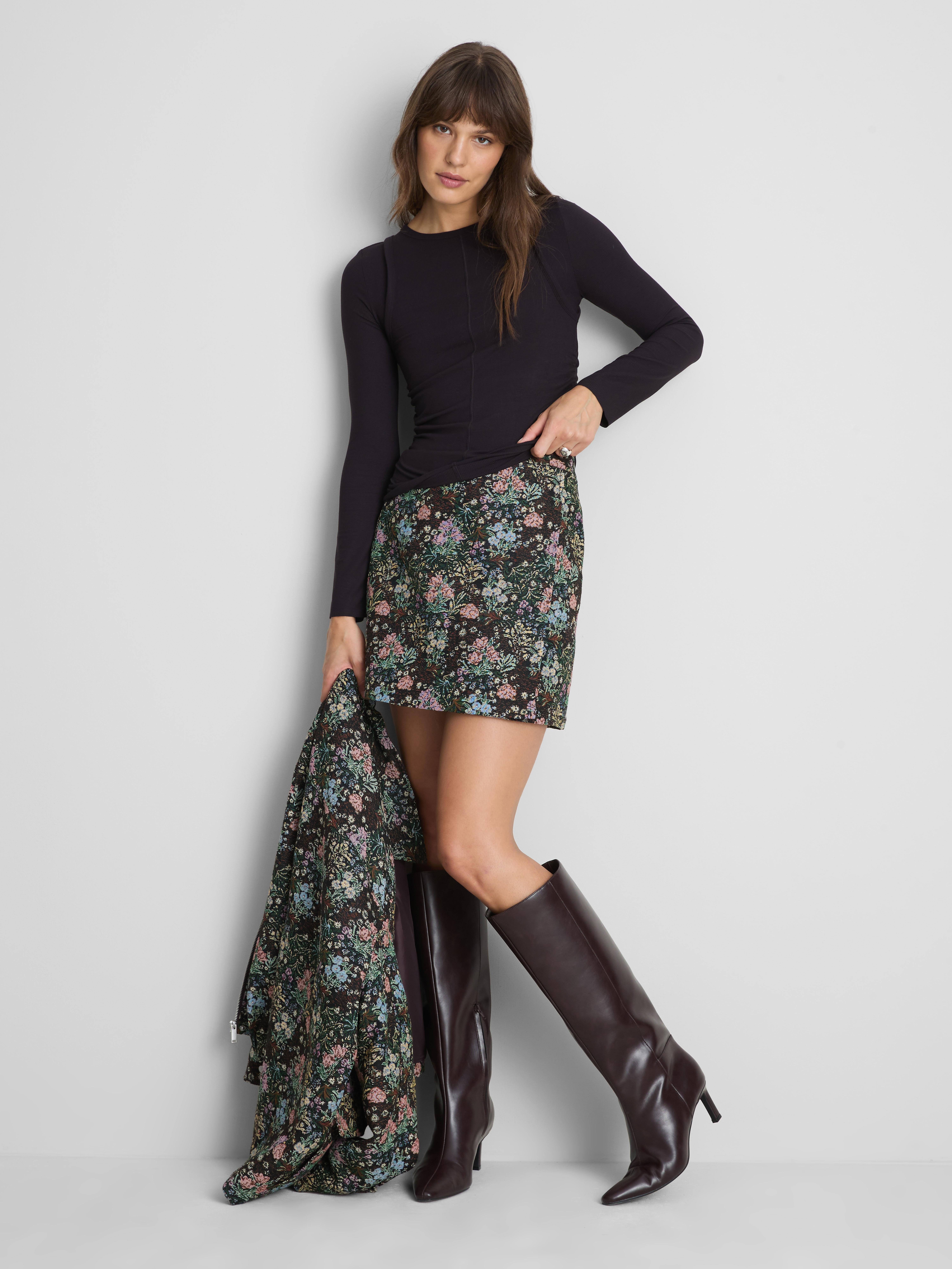 Paula Echevarría Long-Sleeve Double-Layered Top Eggplant