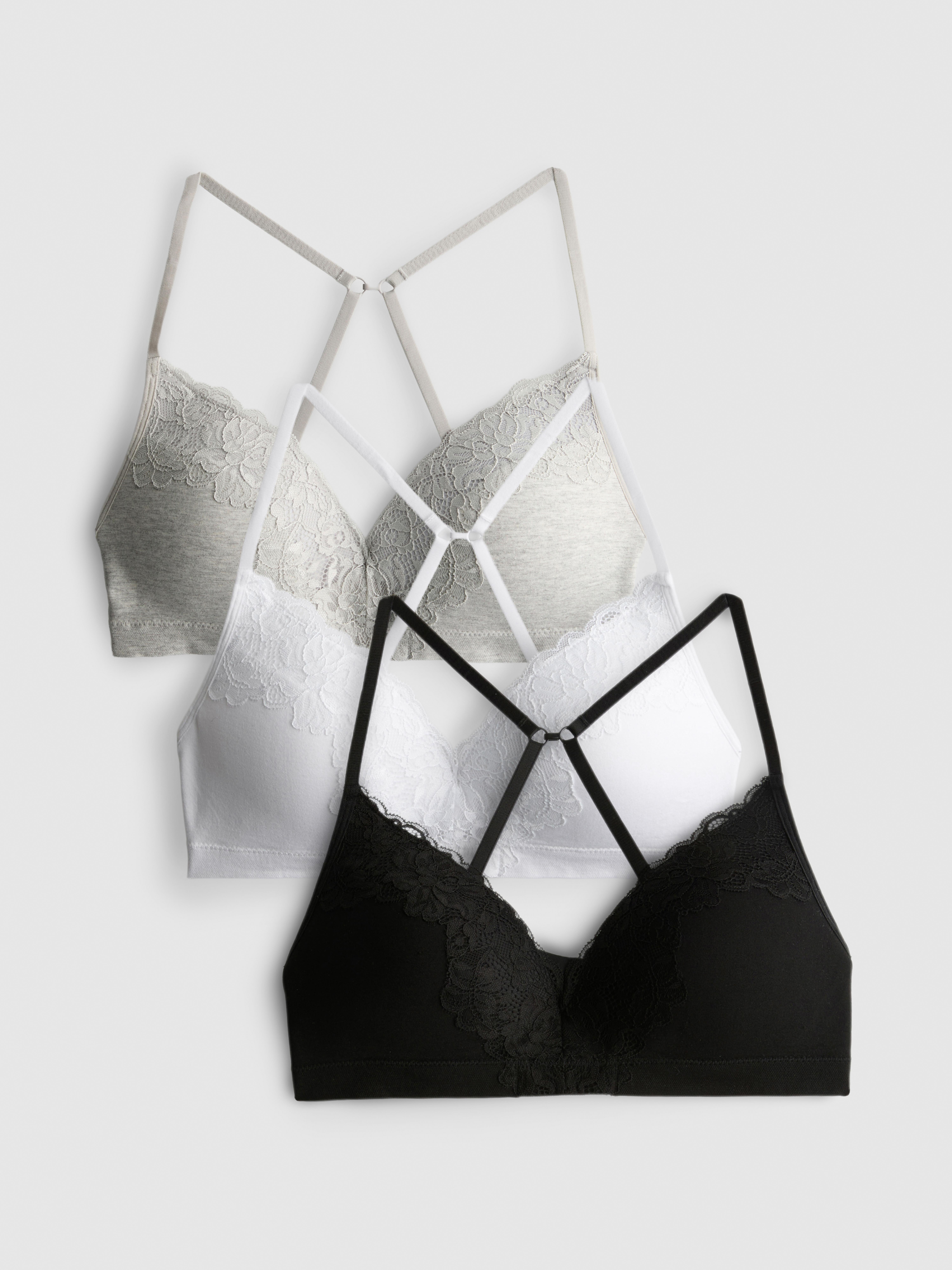 3pk Lace Trim Multiway Bras
