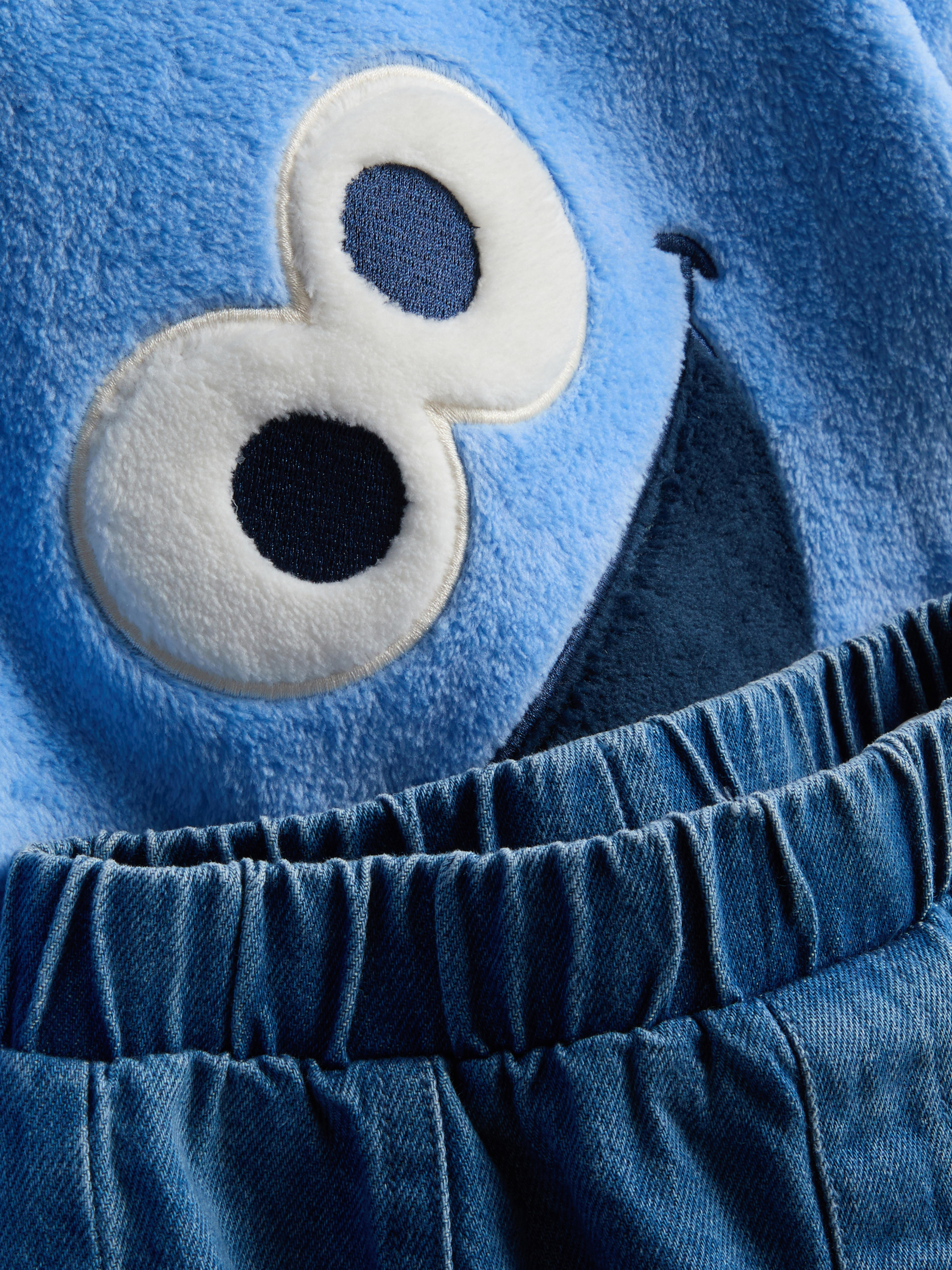 0-18mths | Sesame Street Cookie Monster Sweatshirt and Jeans Newborn Set