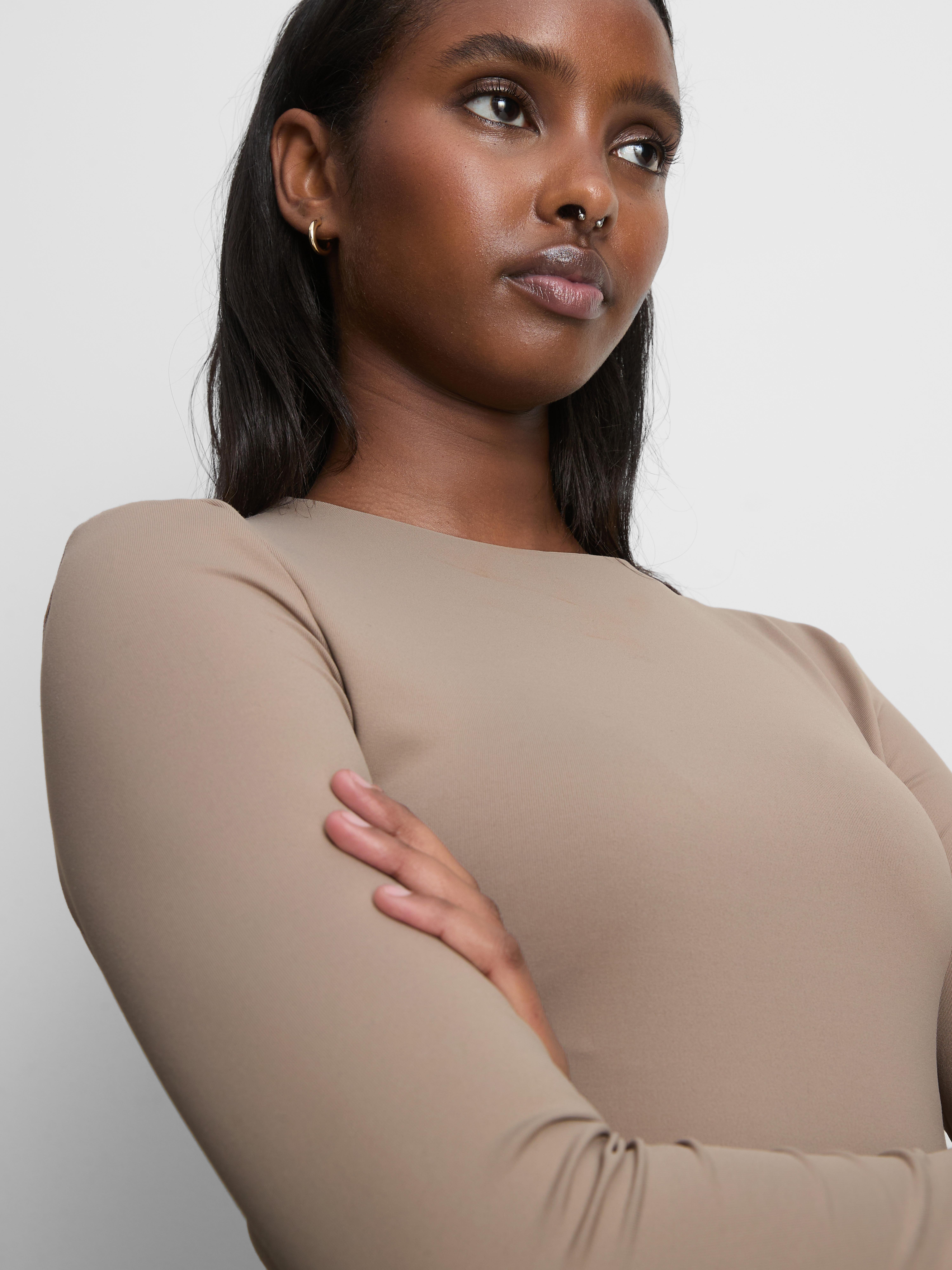 Women's Taupe Second Skin Long-Sleeve Crewneck Top | Primark