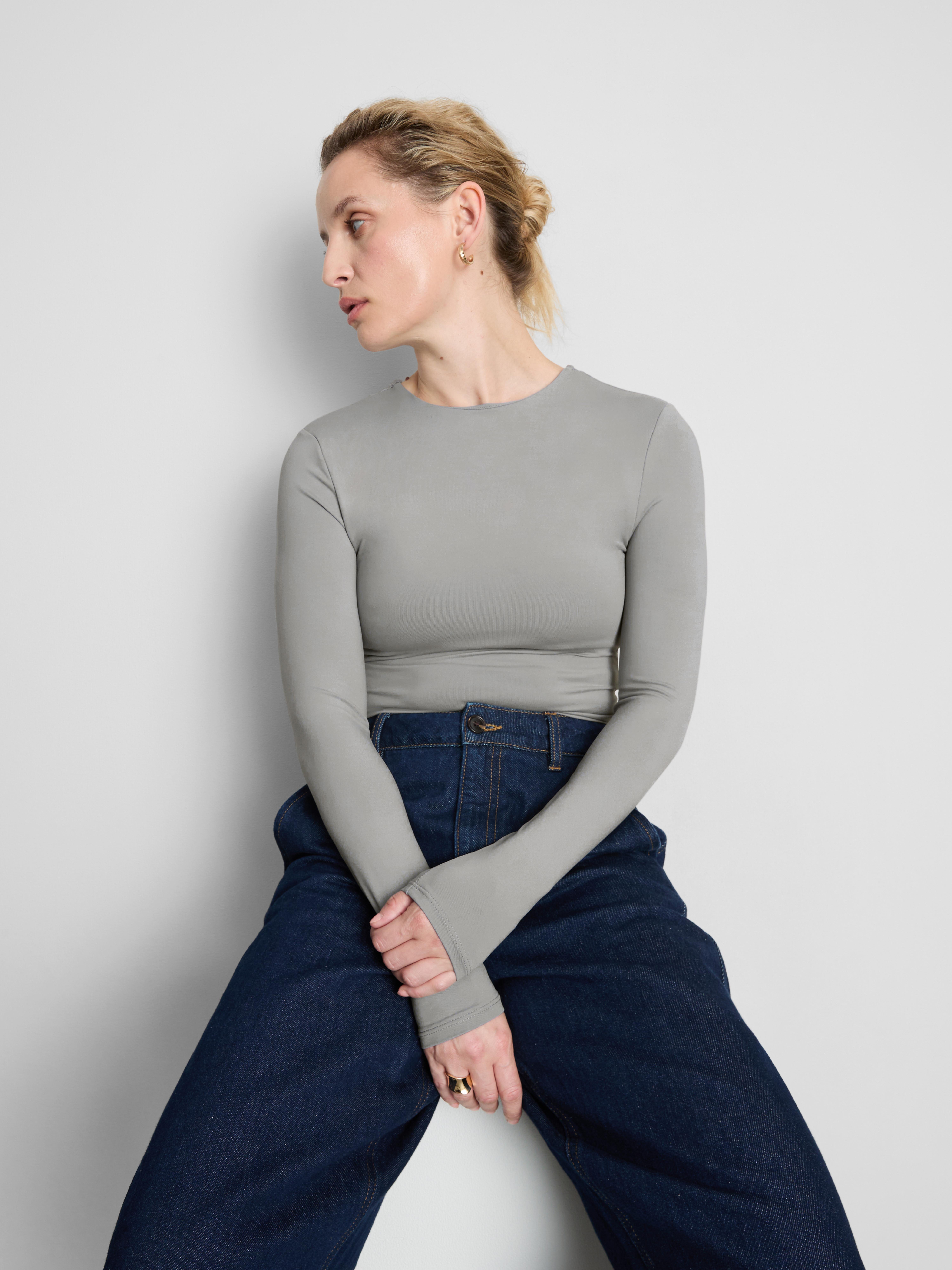 Second Skin Long-Sleeve Crewneck Top