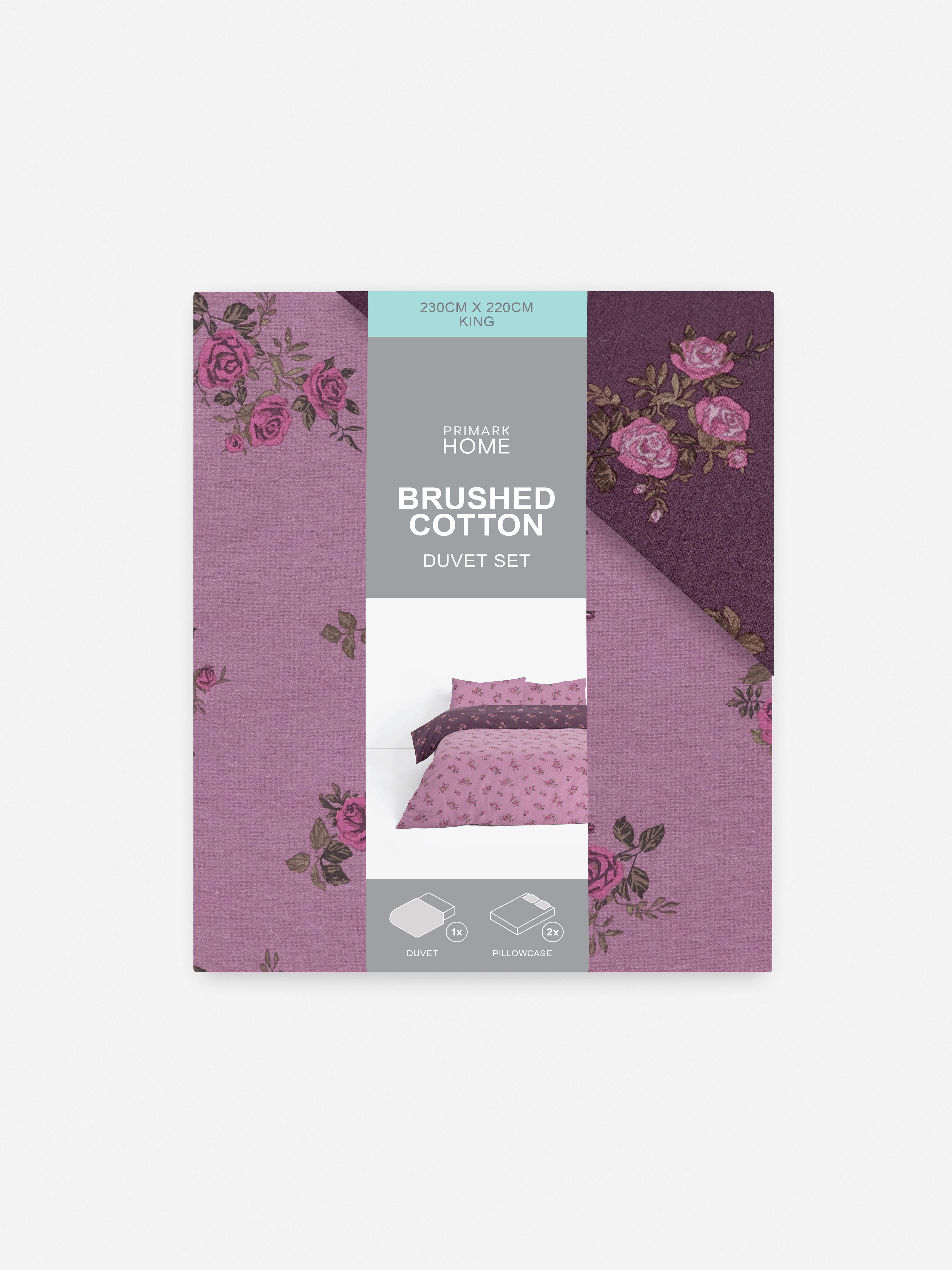 Set copripiumone matrimoniale in cotone con rose
