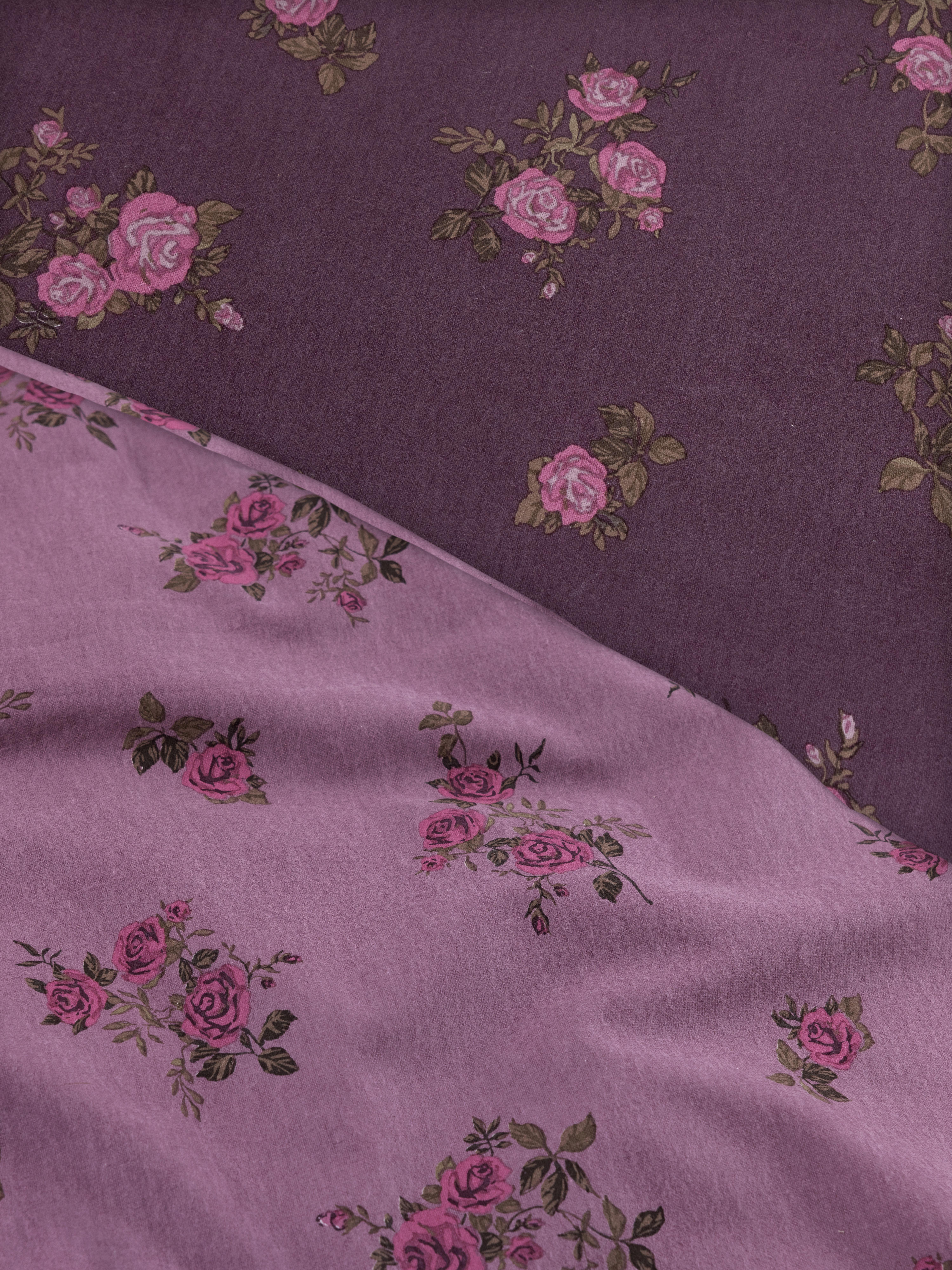 Set copripiumone una piazza e mezza cotone con rose