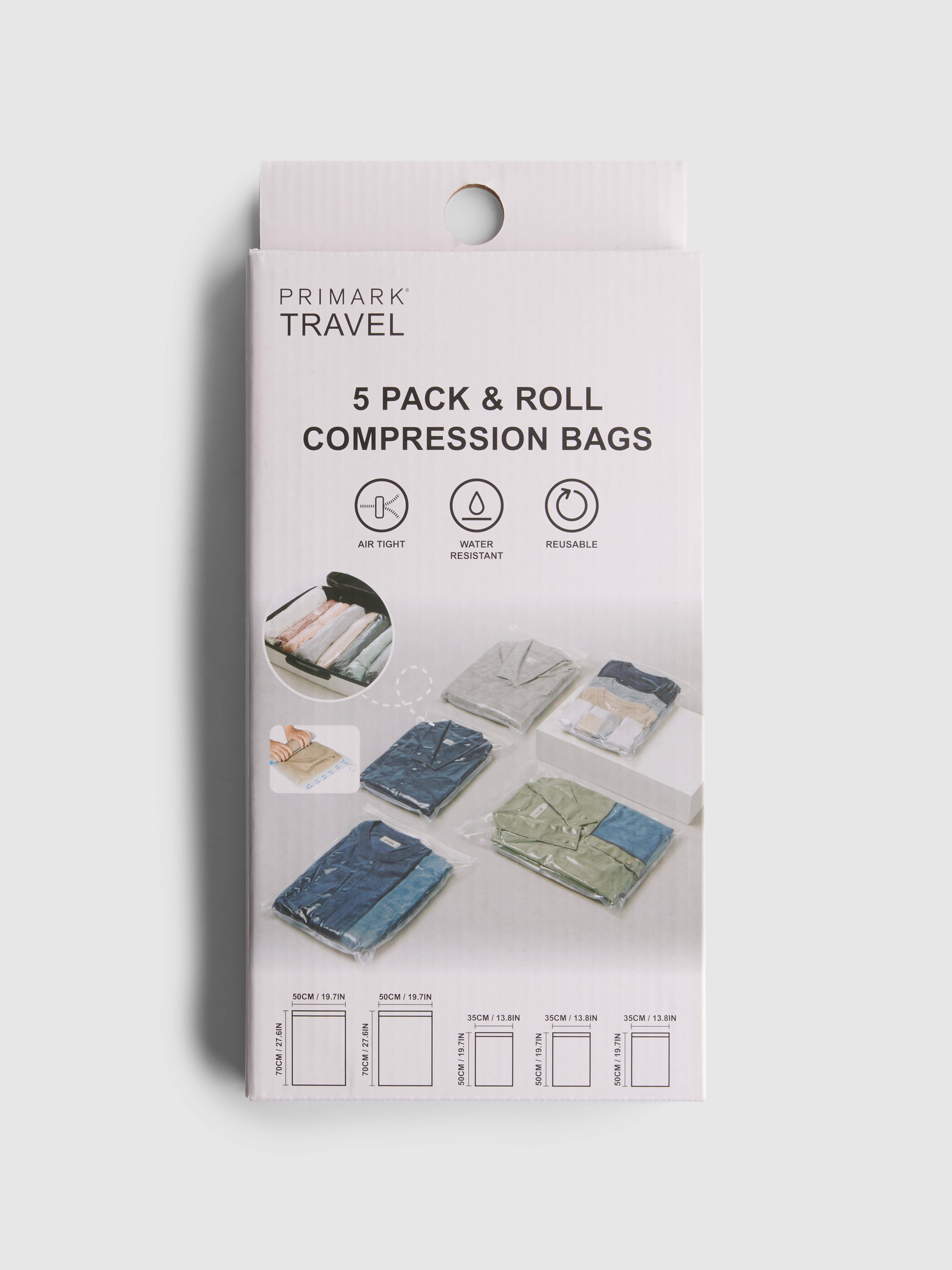 5pk Pack & Roll Compression Bags