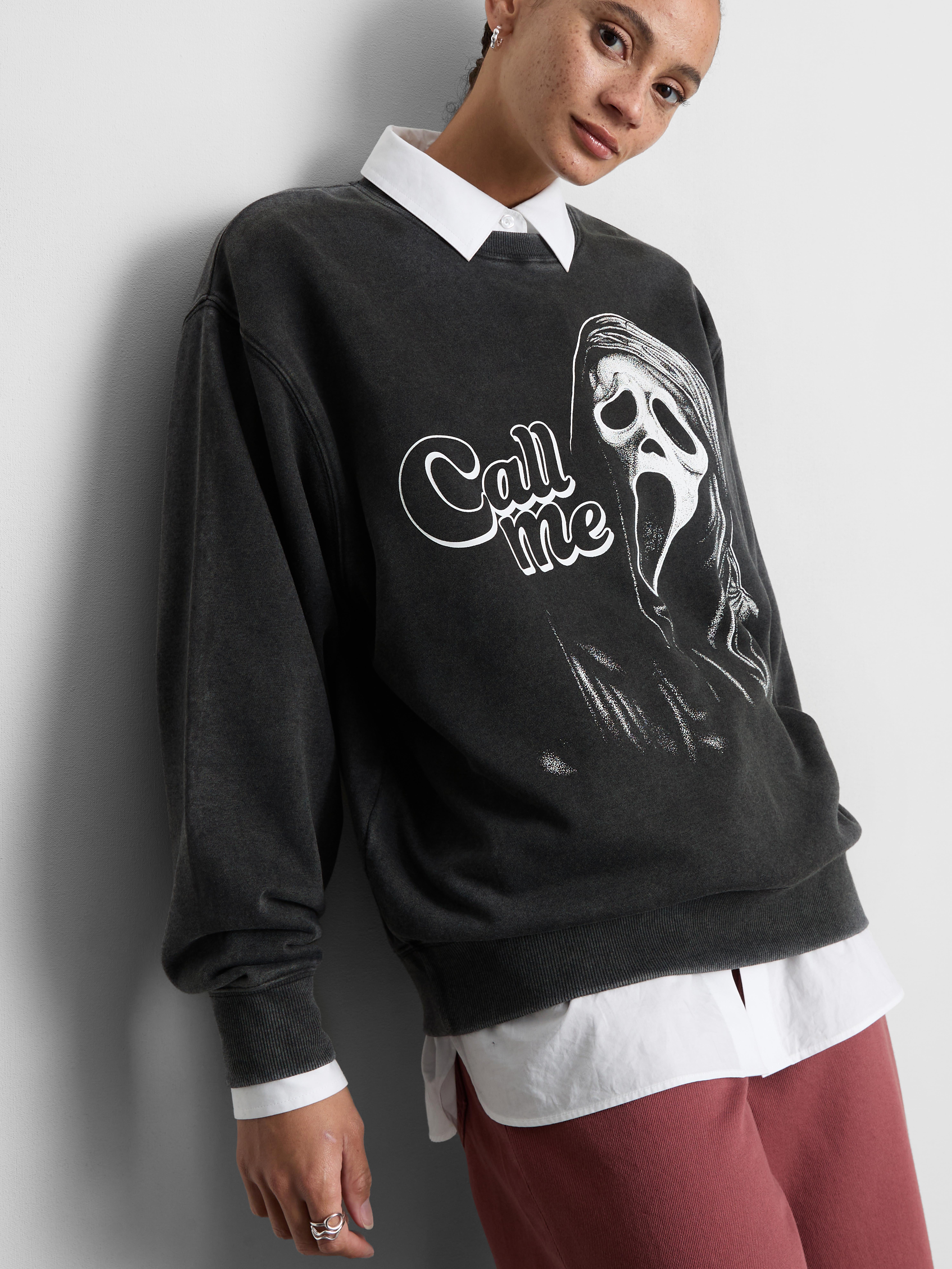 Ghost Face Cotton-Rich Sweatshirt