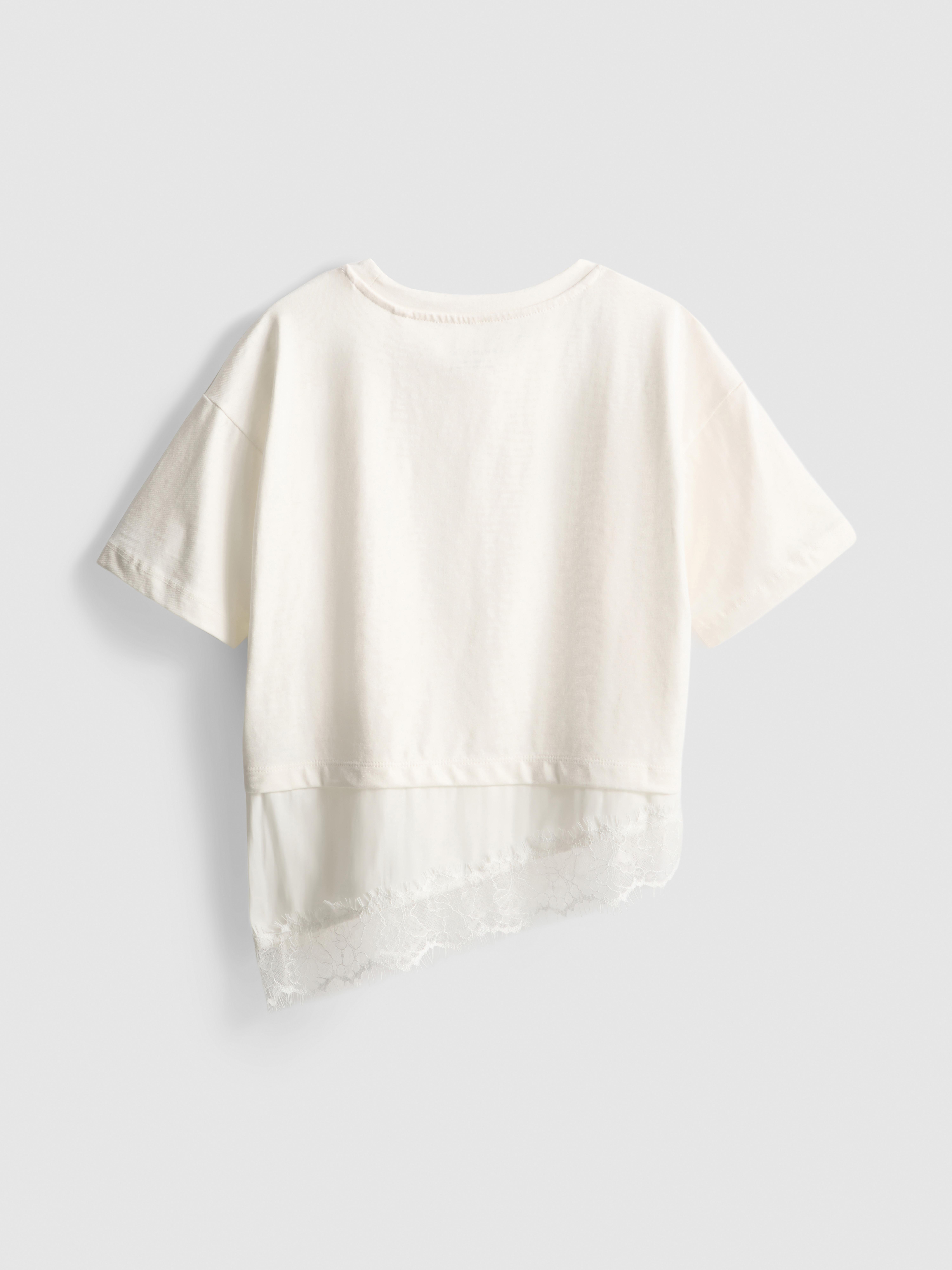 7–15 Jahre | T-Shirt mit Spitzensaum
