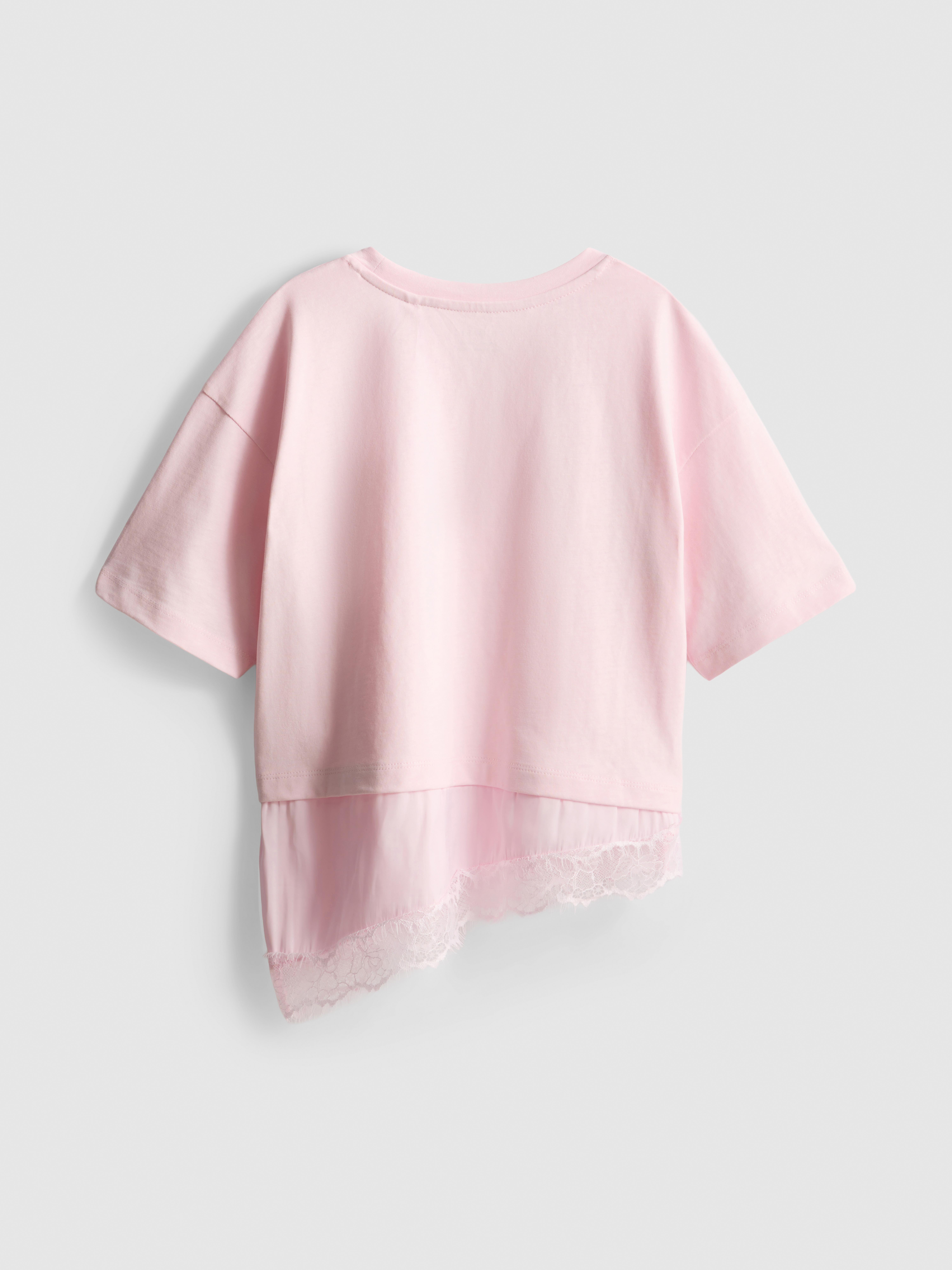 7-15yrs | Lace Hem T-Shirt
