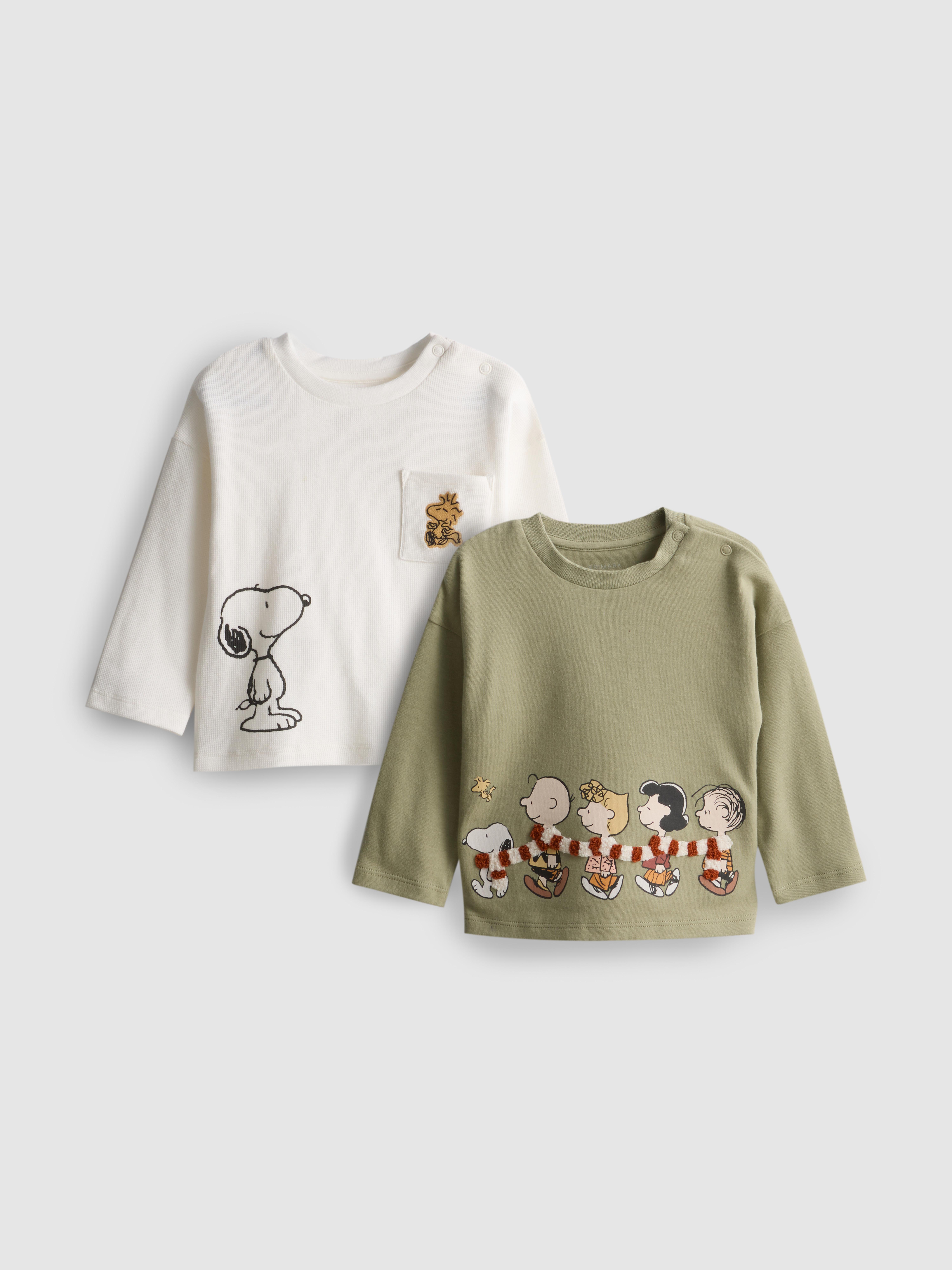 0-18mths | 2pk Peanuts Snoopy Long Sleeve T-Shirts
