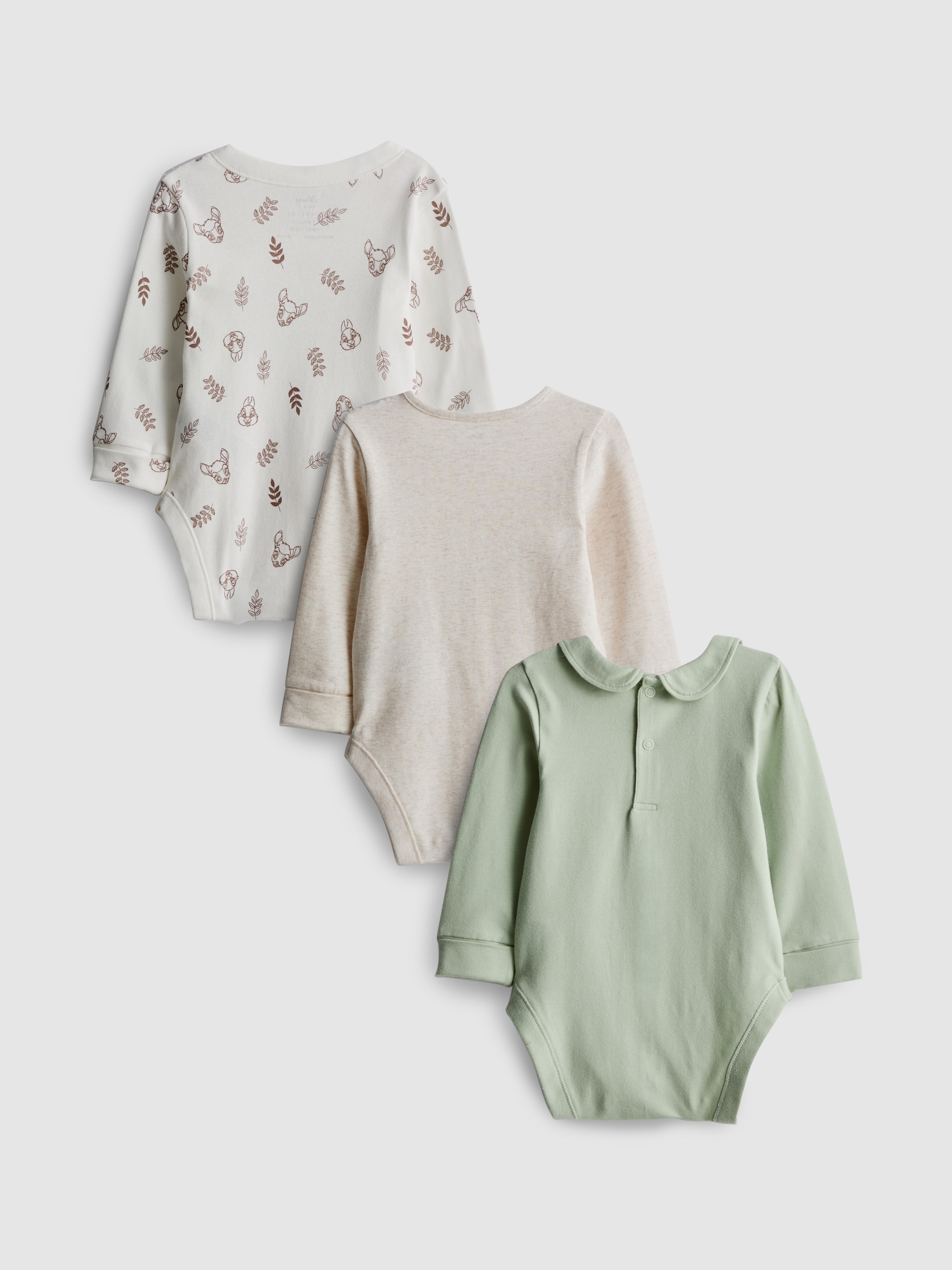 0-18mths | 3pk Disney's Bambi Long Sleeve Newborn Bodysuits