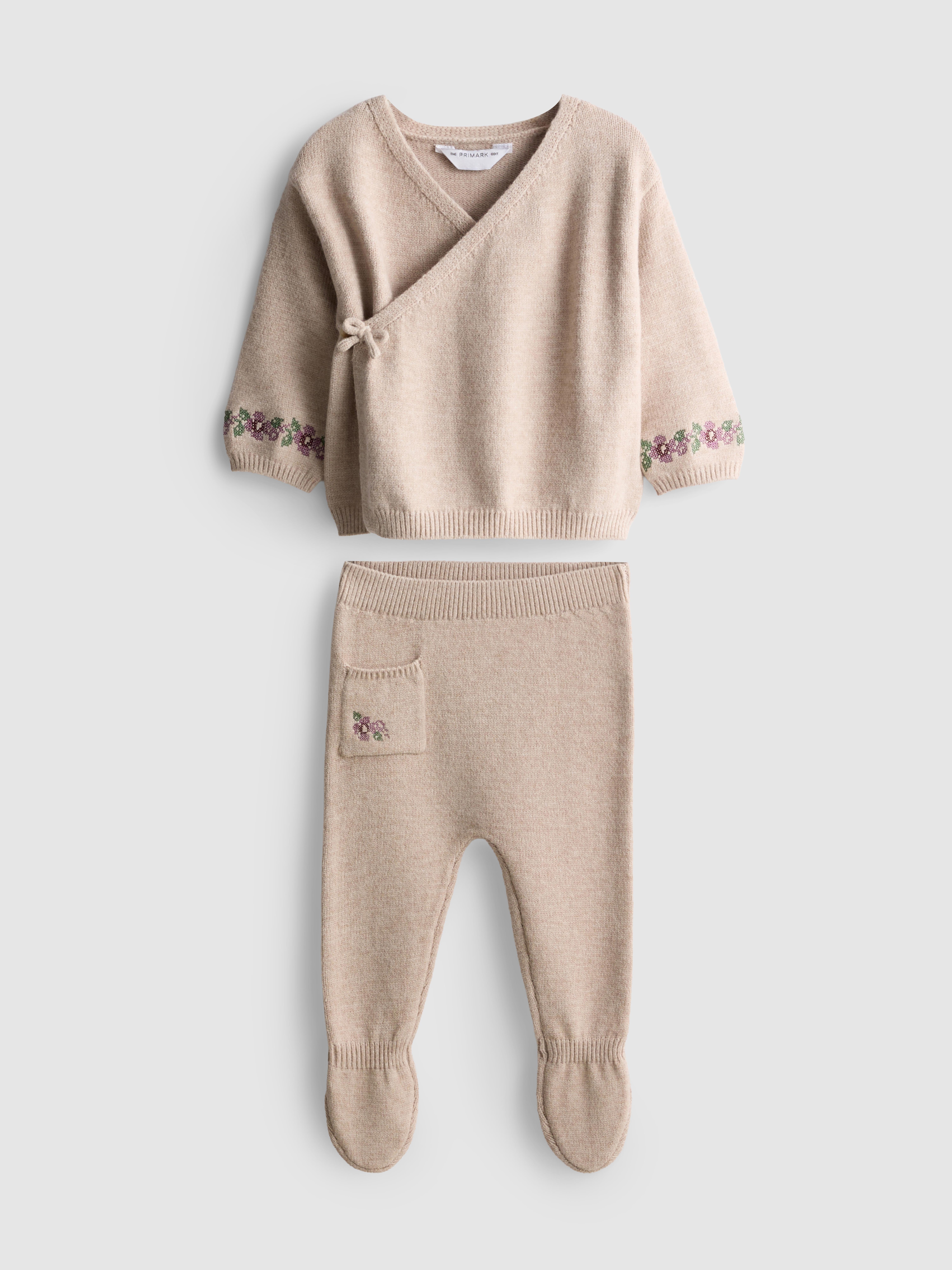 0-18mths | The Edit Wrap Sweater and Knit Leggings Newborn Set